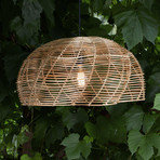 Suspension d'extérieur Mayla, rotin naturel, Ø 53 cm, fiche IP44