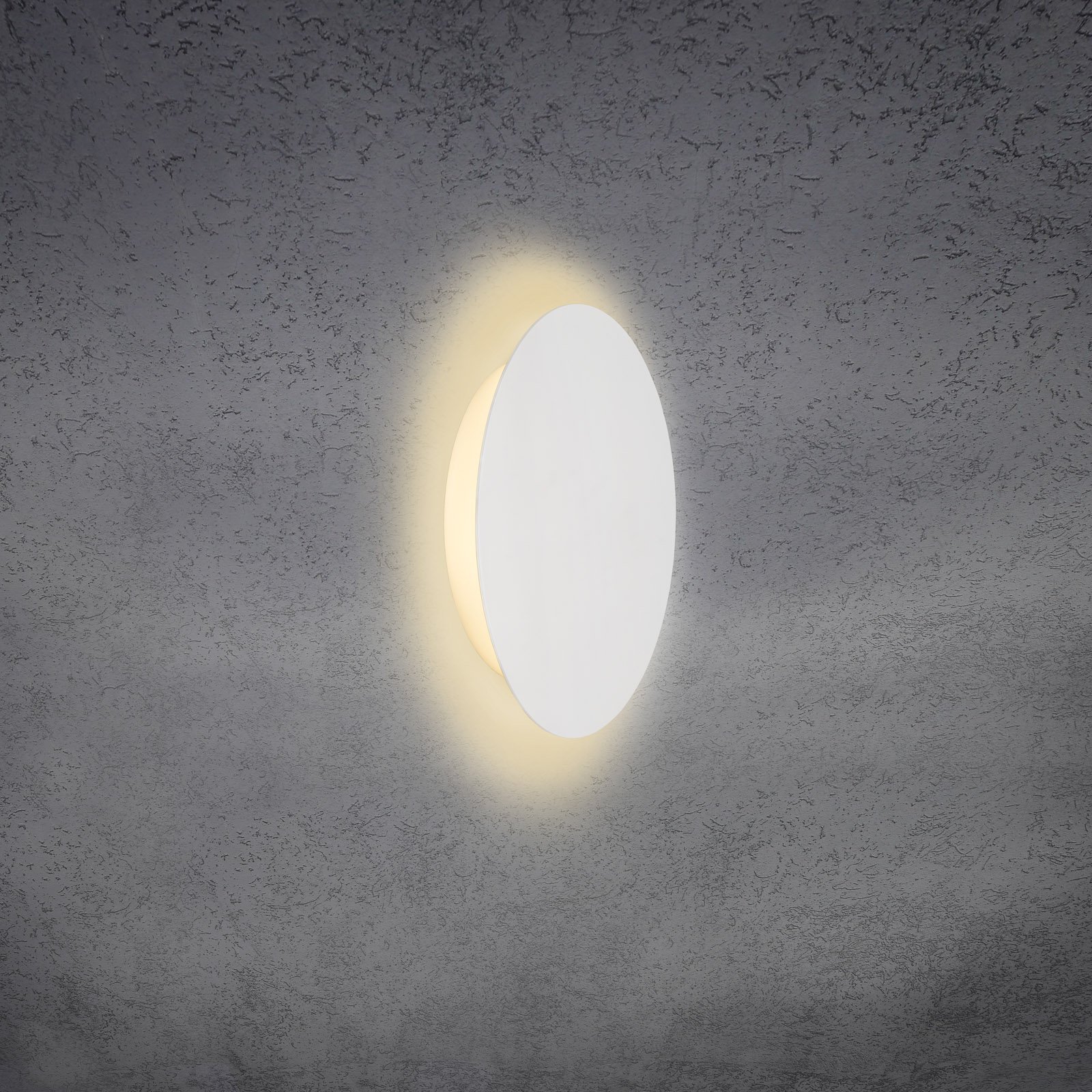 Escale Blade LED wall light, matt white, Ø 24 cm
