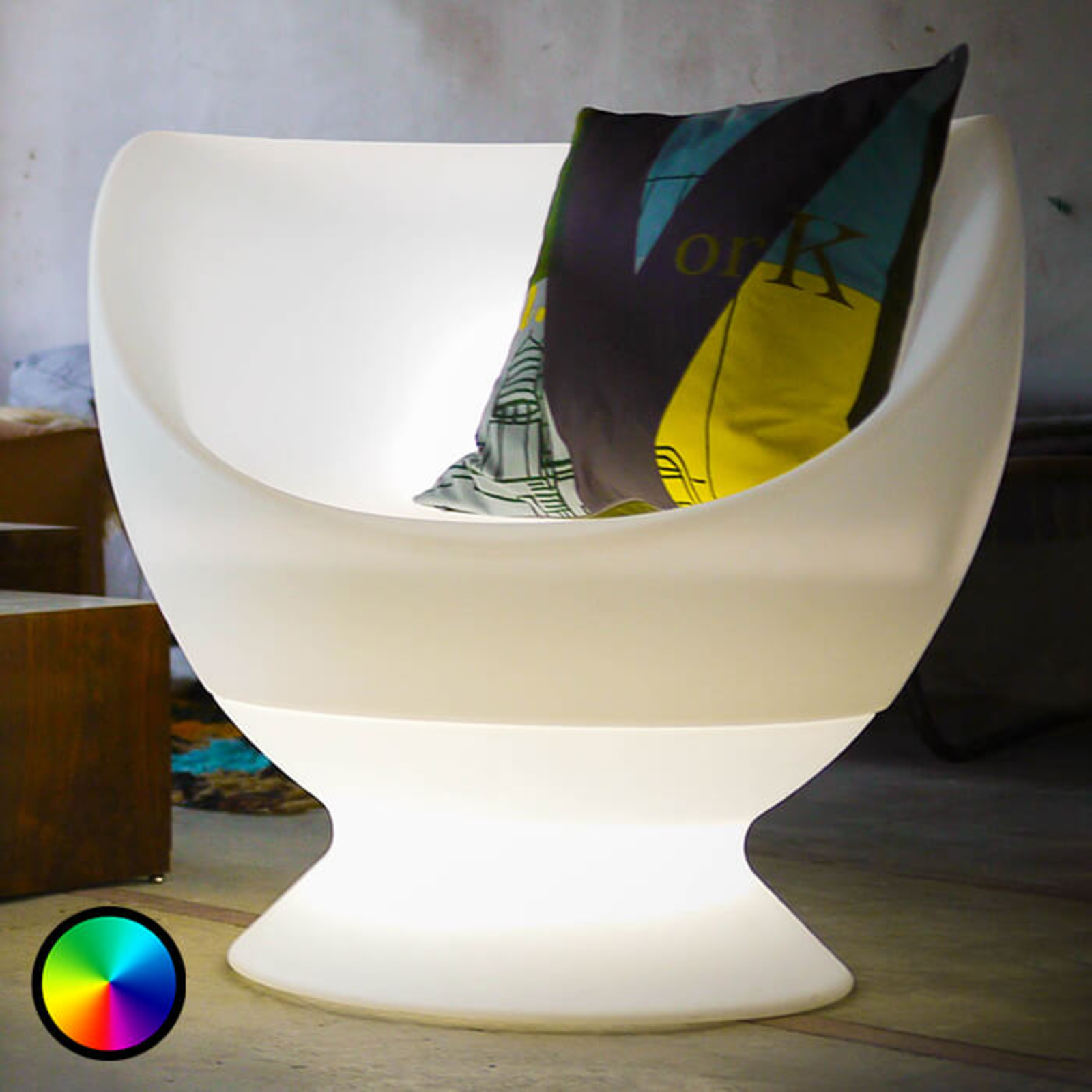 Smart&Green Luminous armchair Boons for outdoors, plastic, 2.4 W, energy efficiency: A+, W: 79.6 cm, H: 75 cm