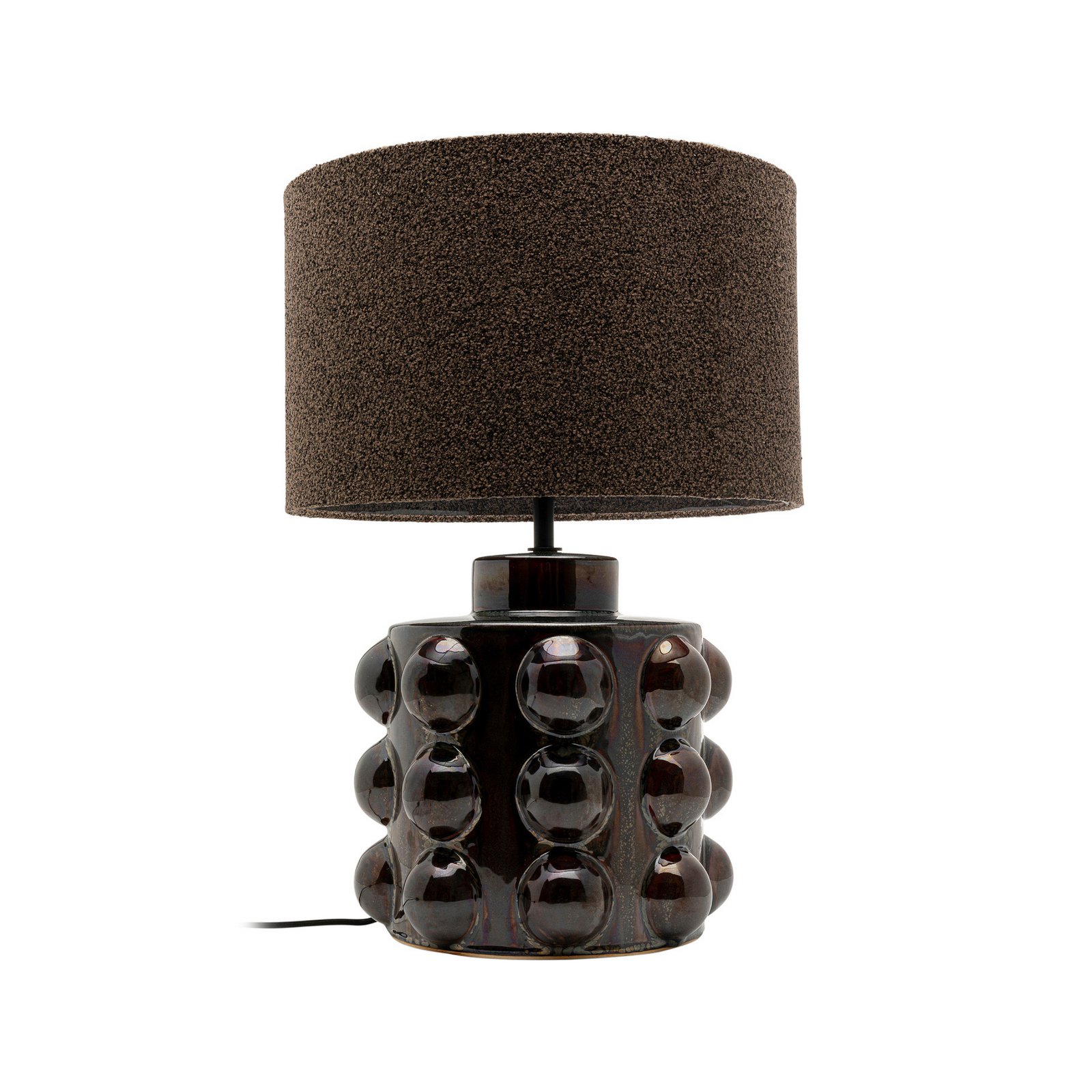 Kare namizna svetilka Calamaro, rjava, porcelan, 58 cm, E27