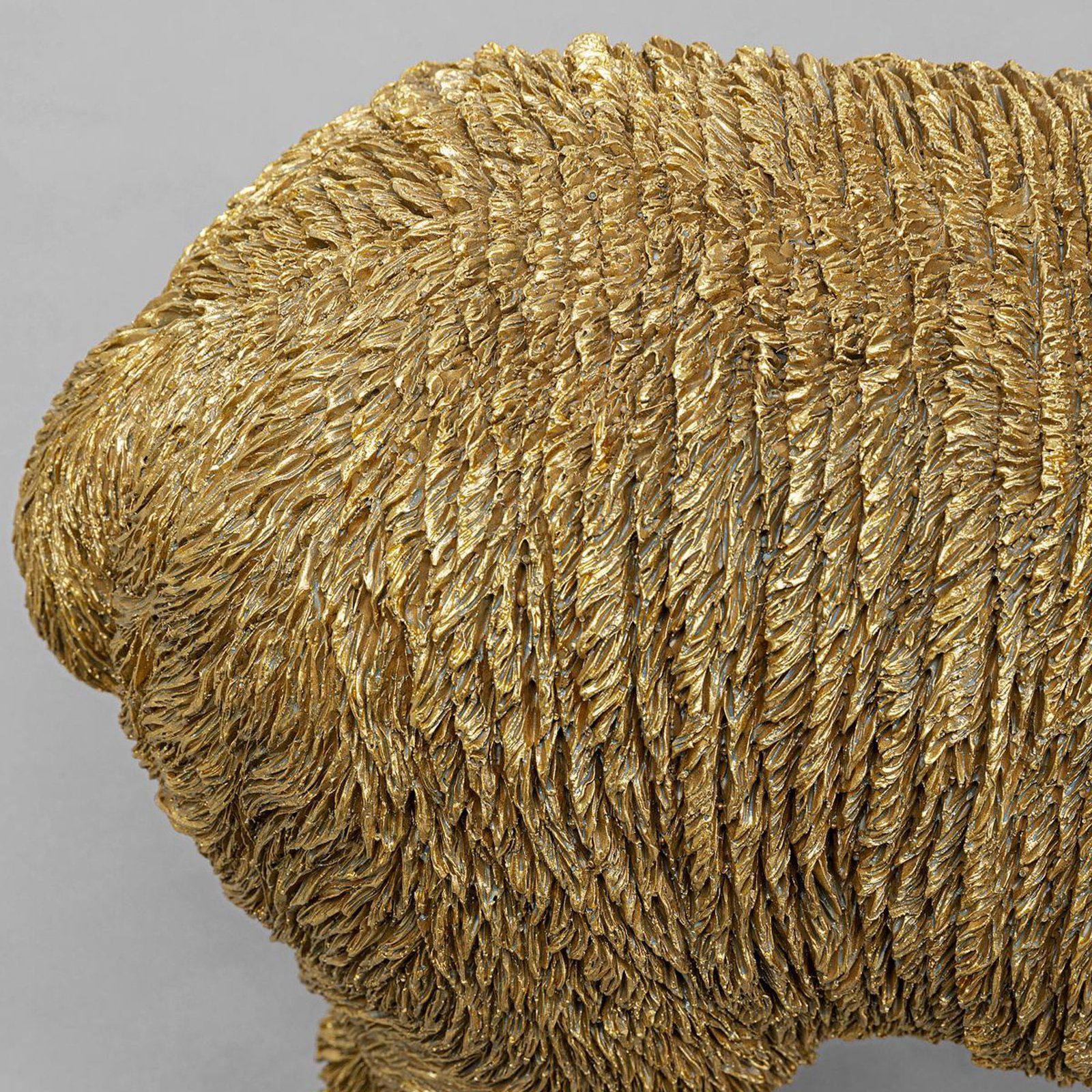 Kare Alpaca tafellamp, goud, kap van bruin textiel
