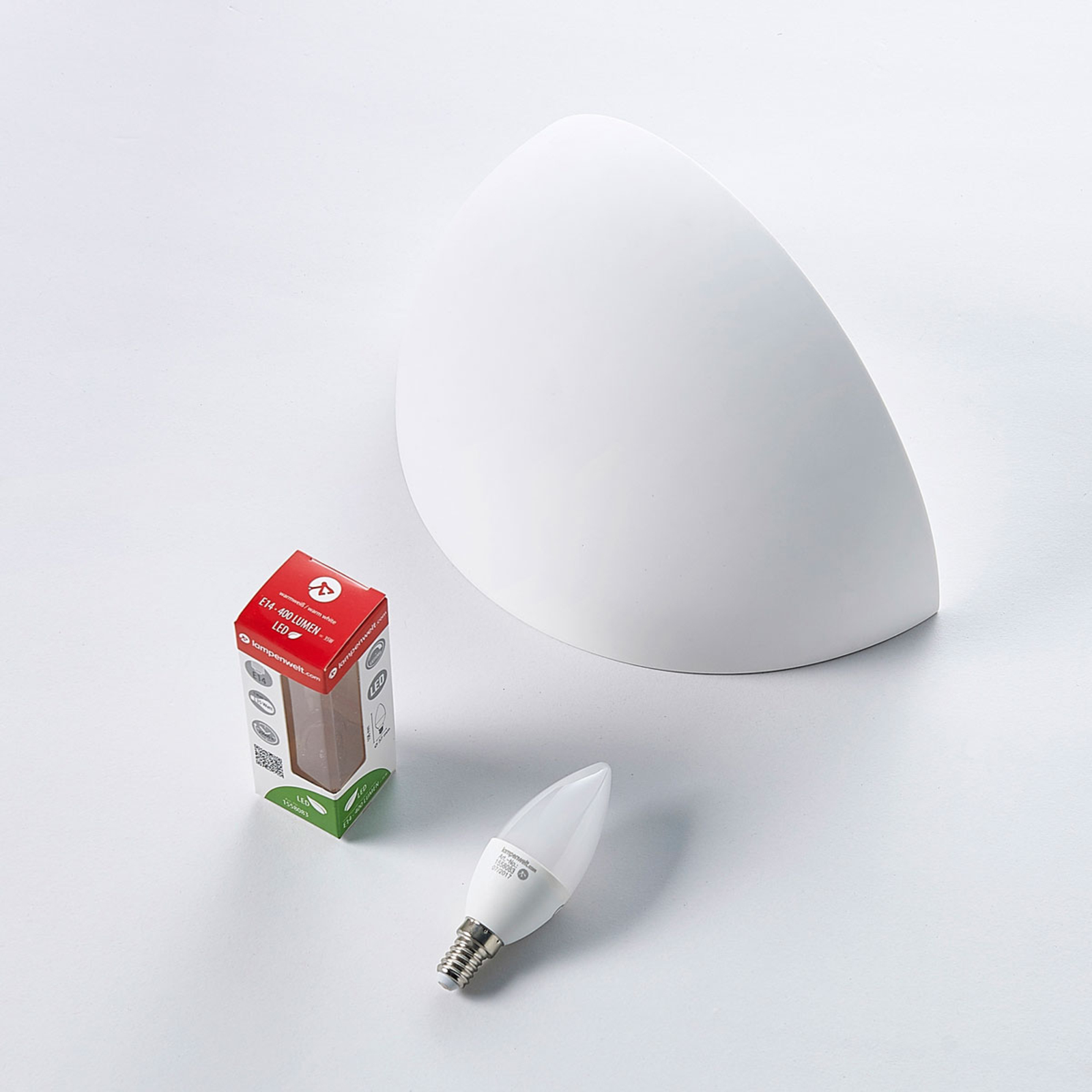 Lindby Narin aplică LED, gips, alb, semi-rotundă