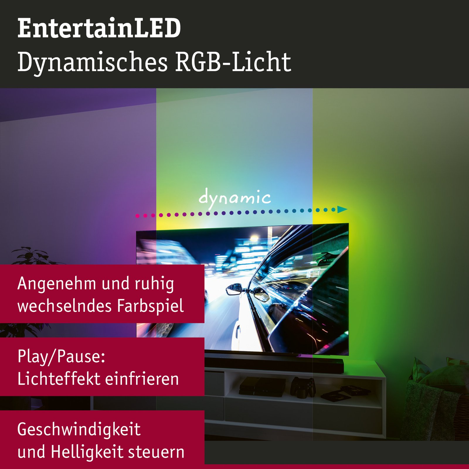 Paulmann EntertainLED LED-Strip RGB TV-készülék 55 hüvelyk 55 hüvelyk