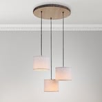 Pendant light Bark, 3-bulb, rondel