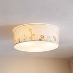 Kinderplafondlamp Kids Print, kleurrijk/wit, Ø 50 cm, textiel