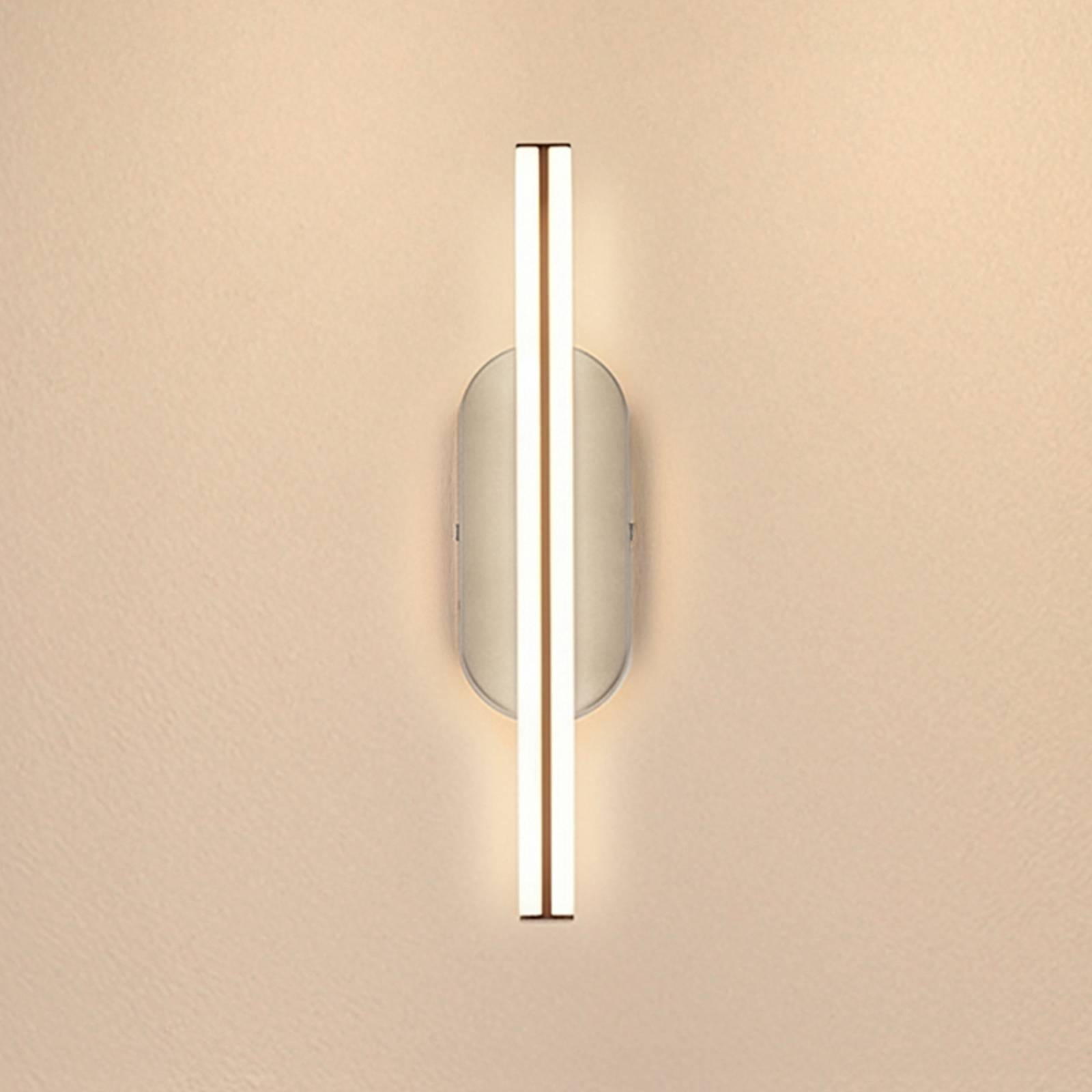 LED-vegglampe Ruth, lysegrå/brun, høyde 30 cm, 3 000 K