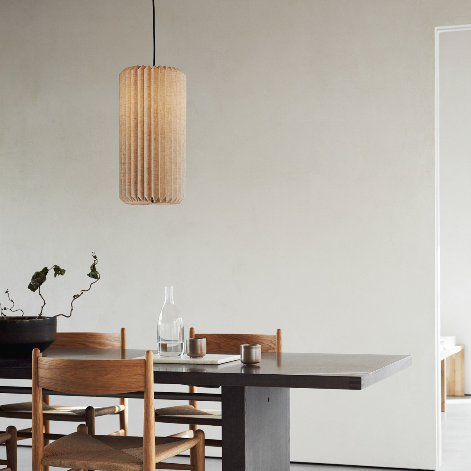 Alba Hängeleuchte, Ø 26 cm, natur, Leinen - Watt & Veke