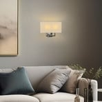 Hotel wall light, beige, 2-bulb