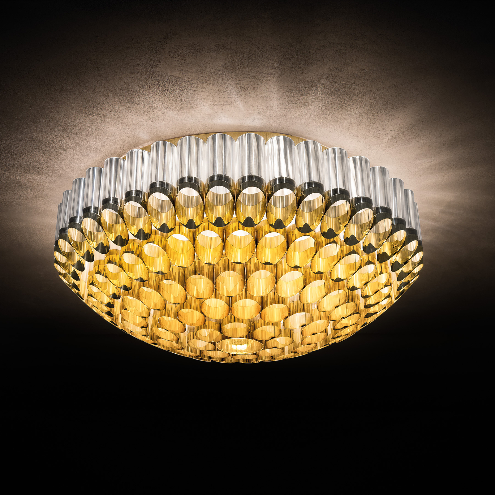 Lampa sufitowa Slamp Odeon Ceiling, złota, Ø 102 cm