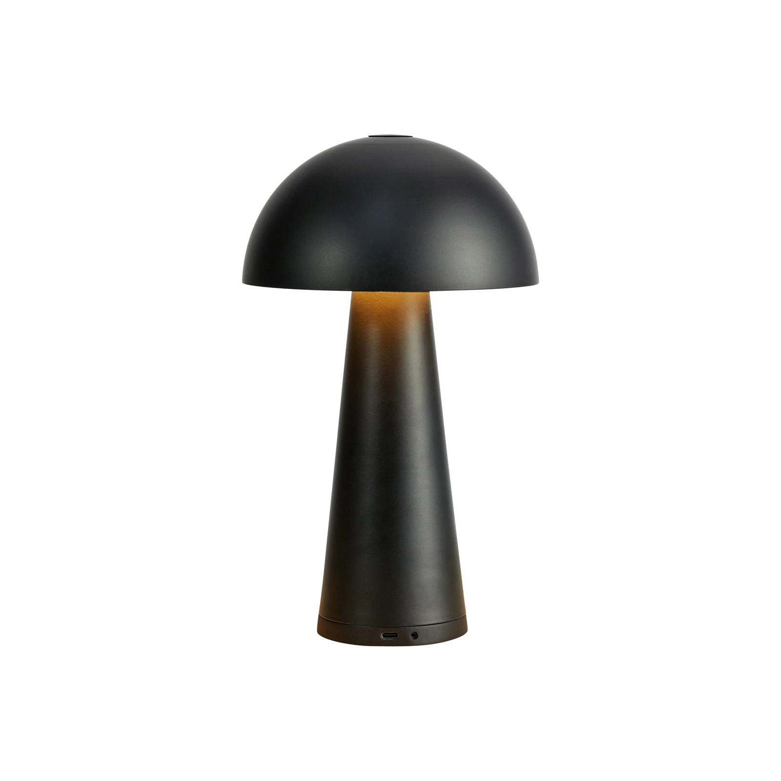 Akumulátorová stolová lampa Fungi pre vonkajšie použitie, čierna