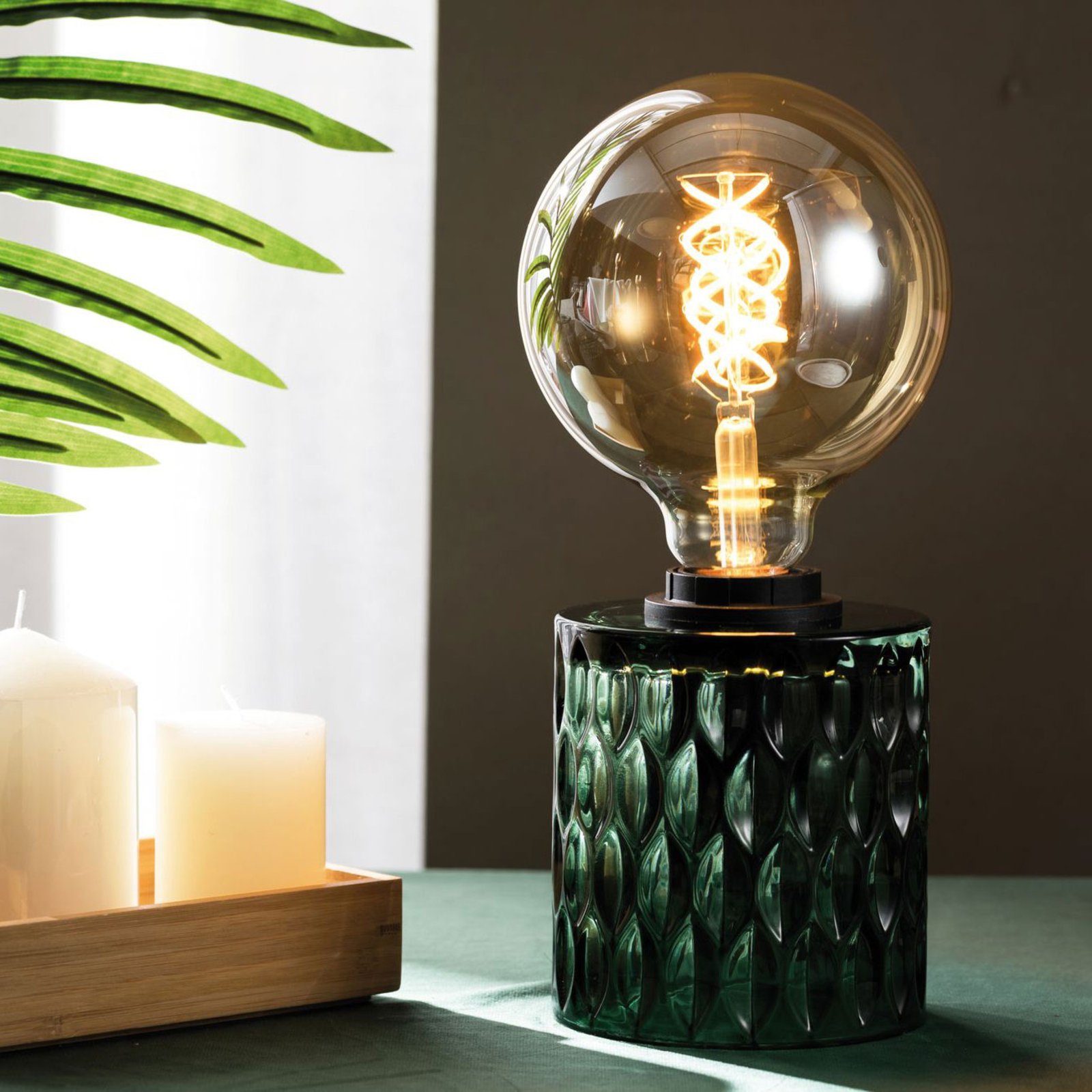 Pauleen Crystal Magic lampa stołowa zielone szkło