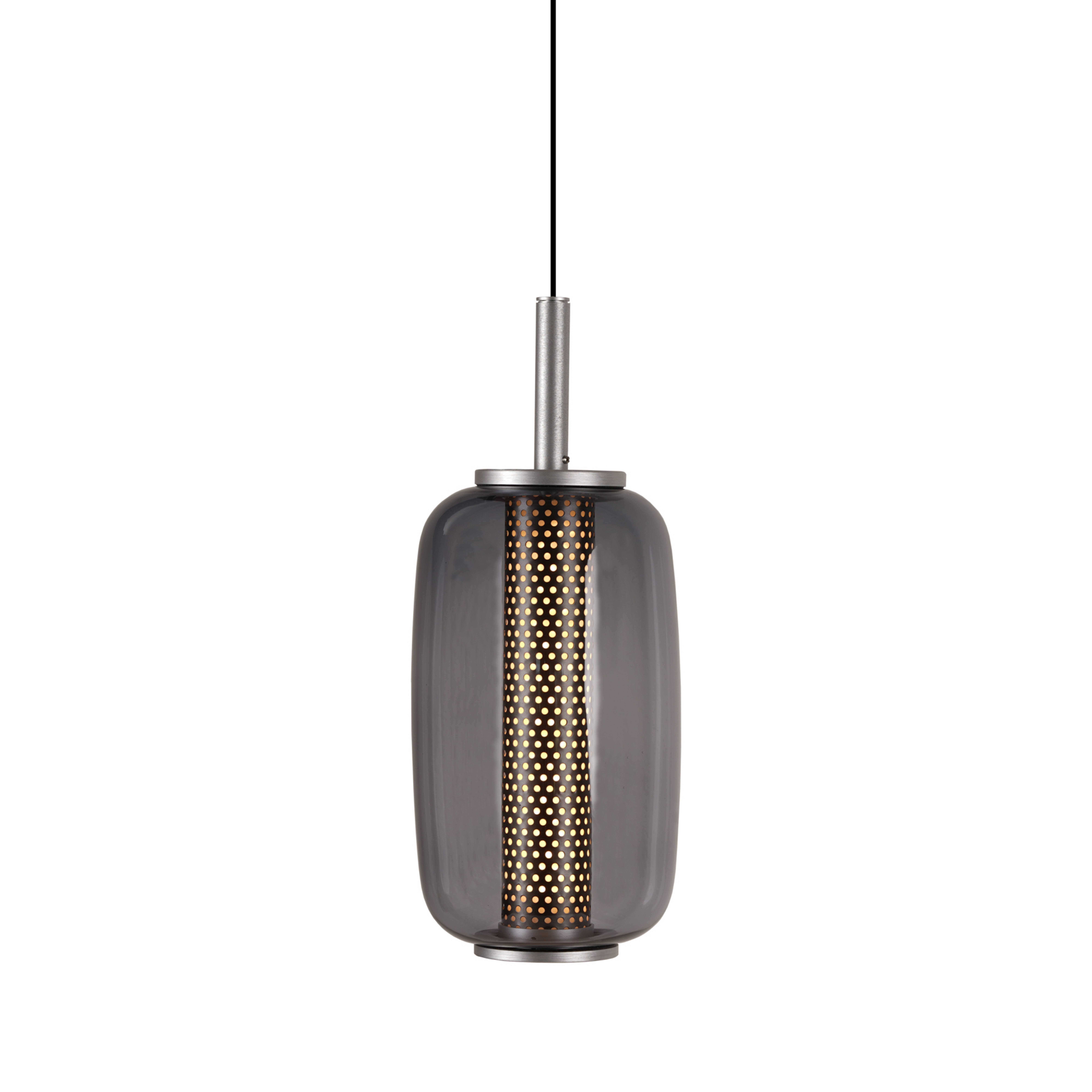 Candeeiro suspenso LED MIDNIGHT, vidro, titânio, Ø 12,8 cm - Antidark