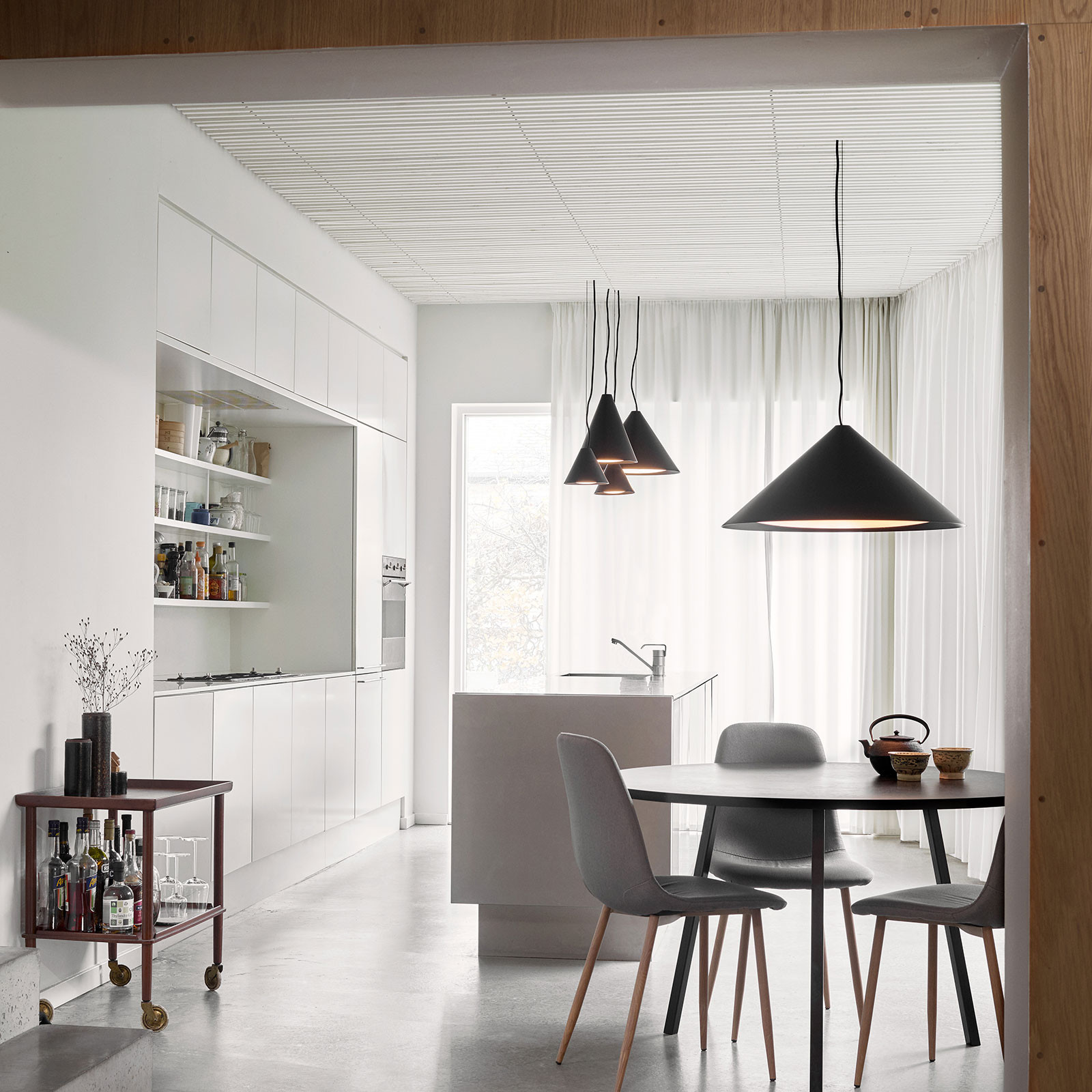 Louis Poulsen Keglen lampă susp. LED 175cm negru