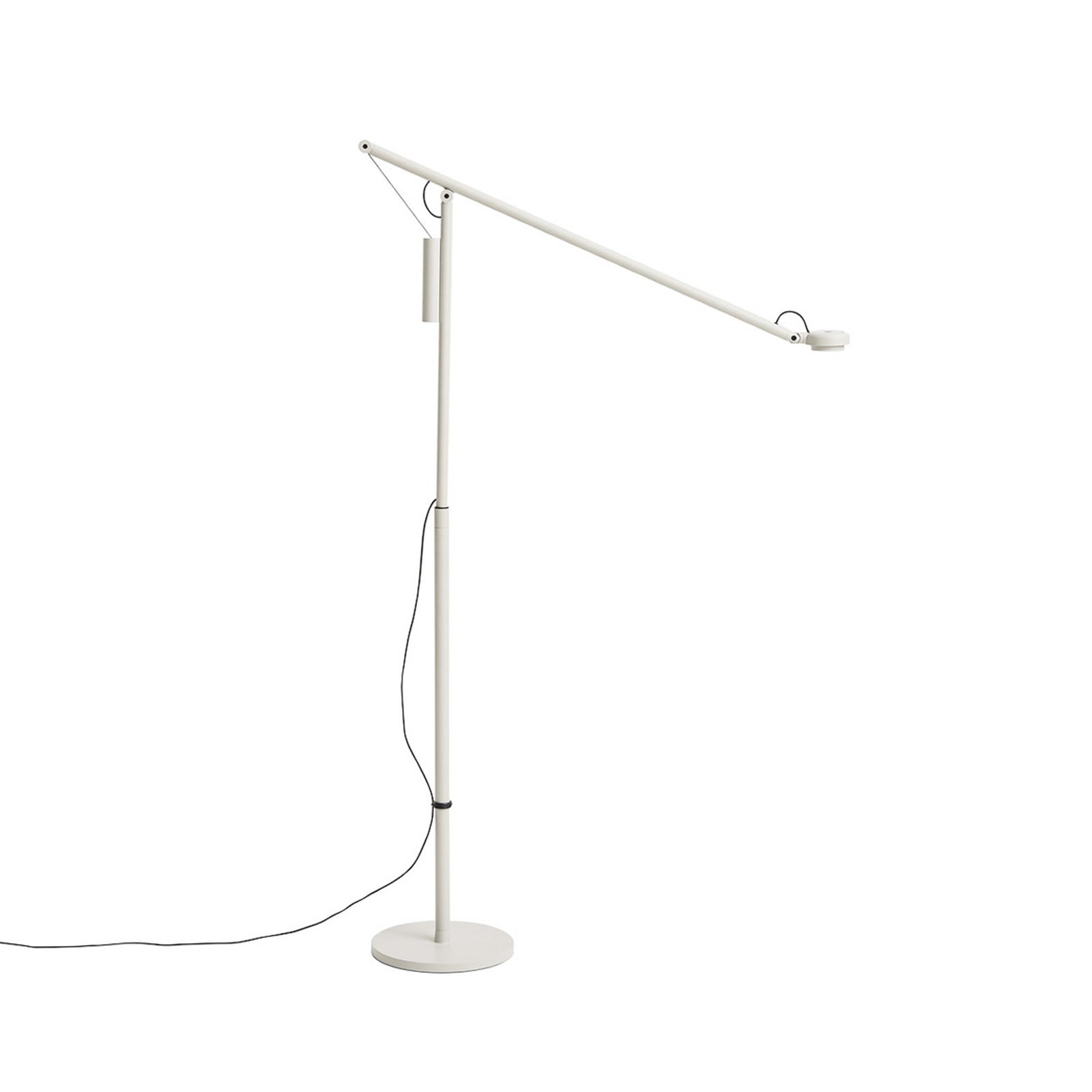 Fifty-Fifty LED-golvlampa, grå, höjd 135 cm, dimbar – HAY - Vardagsrum - Design - Aluminium - Med en ljuskälla