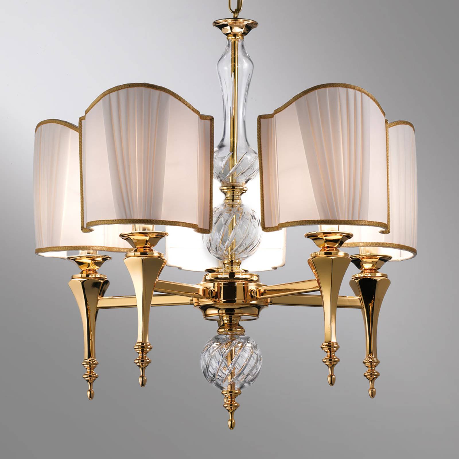 Cremasco Suspension luxueuse Belle Époque à 5 lampes