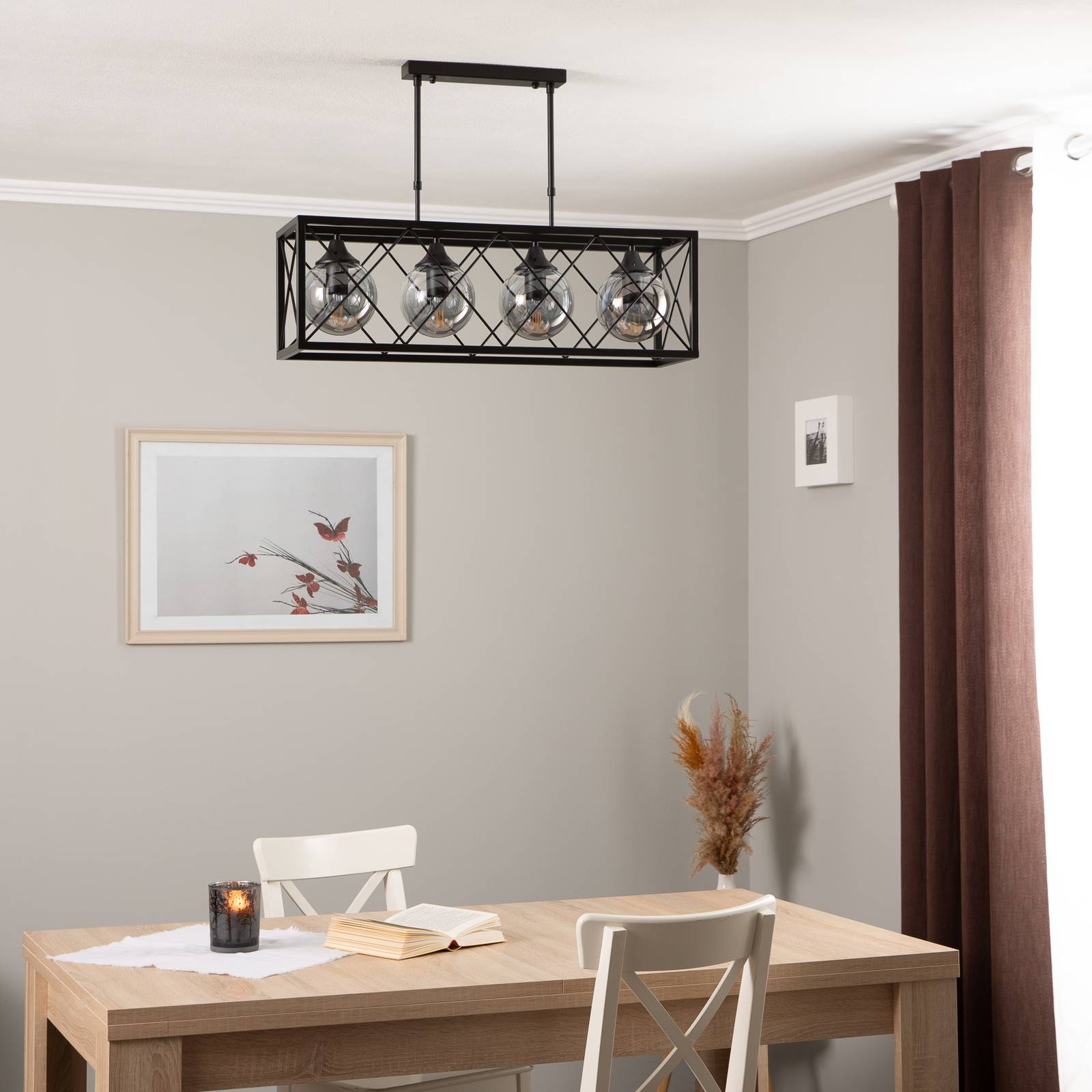 Lampa wisząca AV-1732-4Y-BSY czarna, 4-punktowa