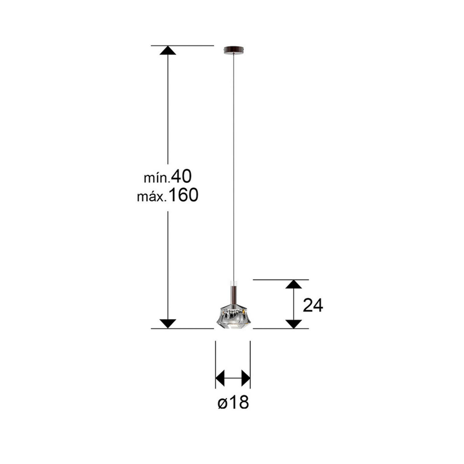LED závesné svietidlo Scarlett, strieborná, Ø 18 cm, sklo
