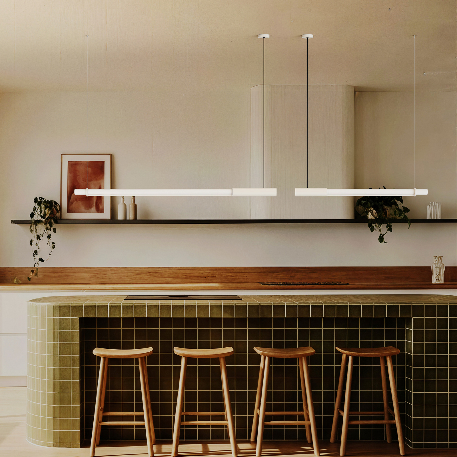 Lampada LED a sospensione In Fine, bianca, lunghezza 160 cm - DCW