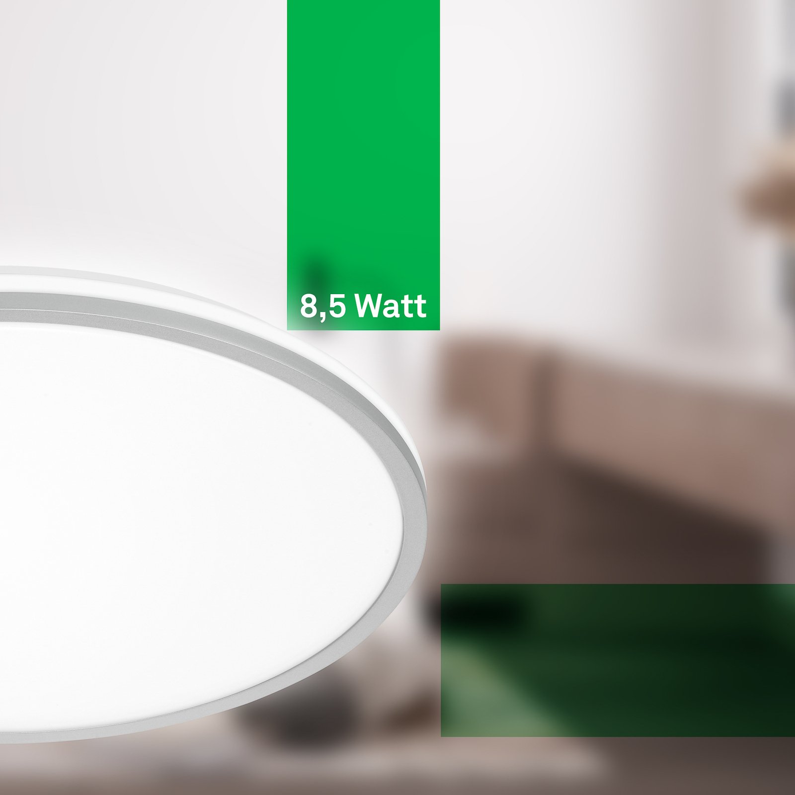 LED laevalgusti Pulap A, matt kroom, Ø 33 cm, plastist