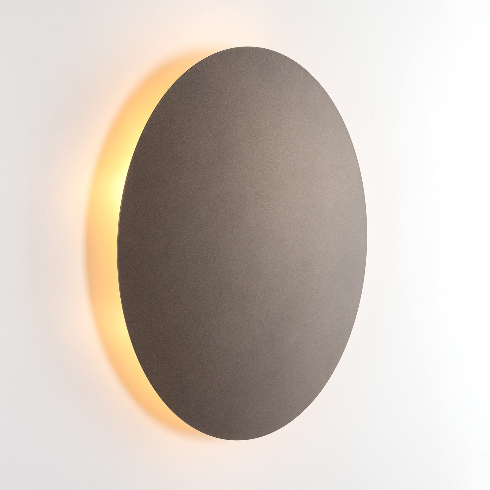 Luna vegglampe, brun, indirekte lys, Ø 30 cm, stål