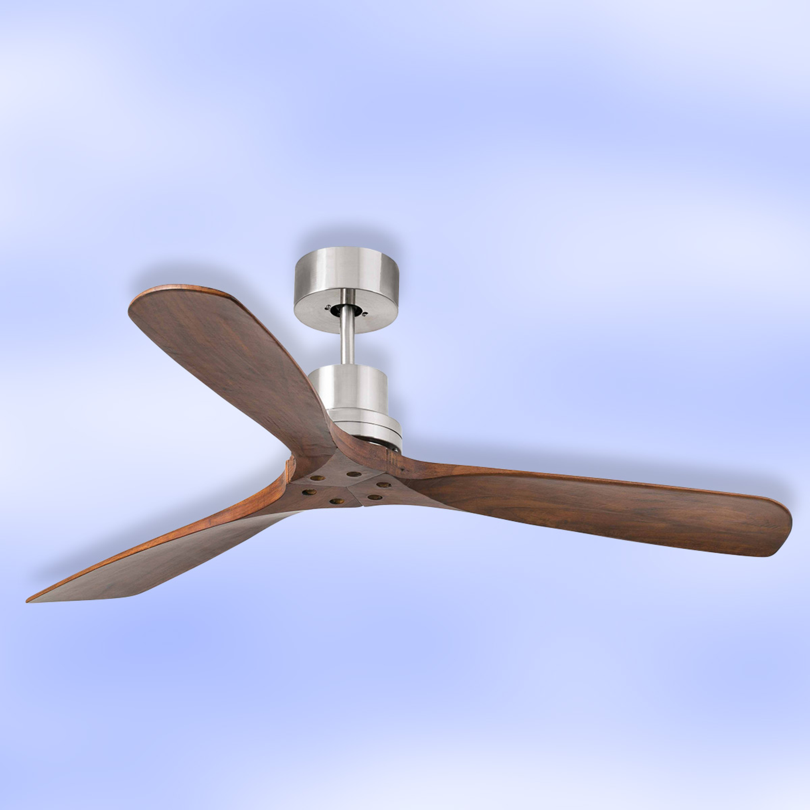Lantau ceiling fan, remote, walnut/steel