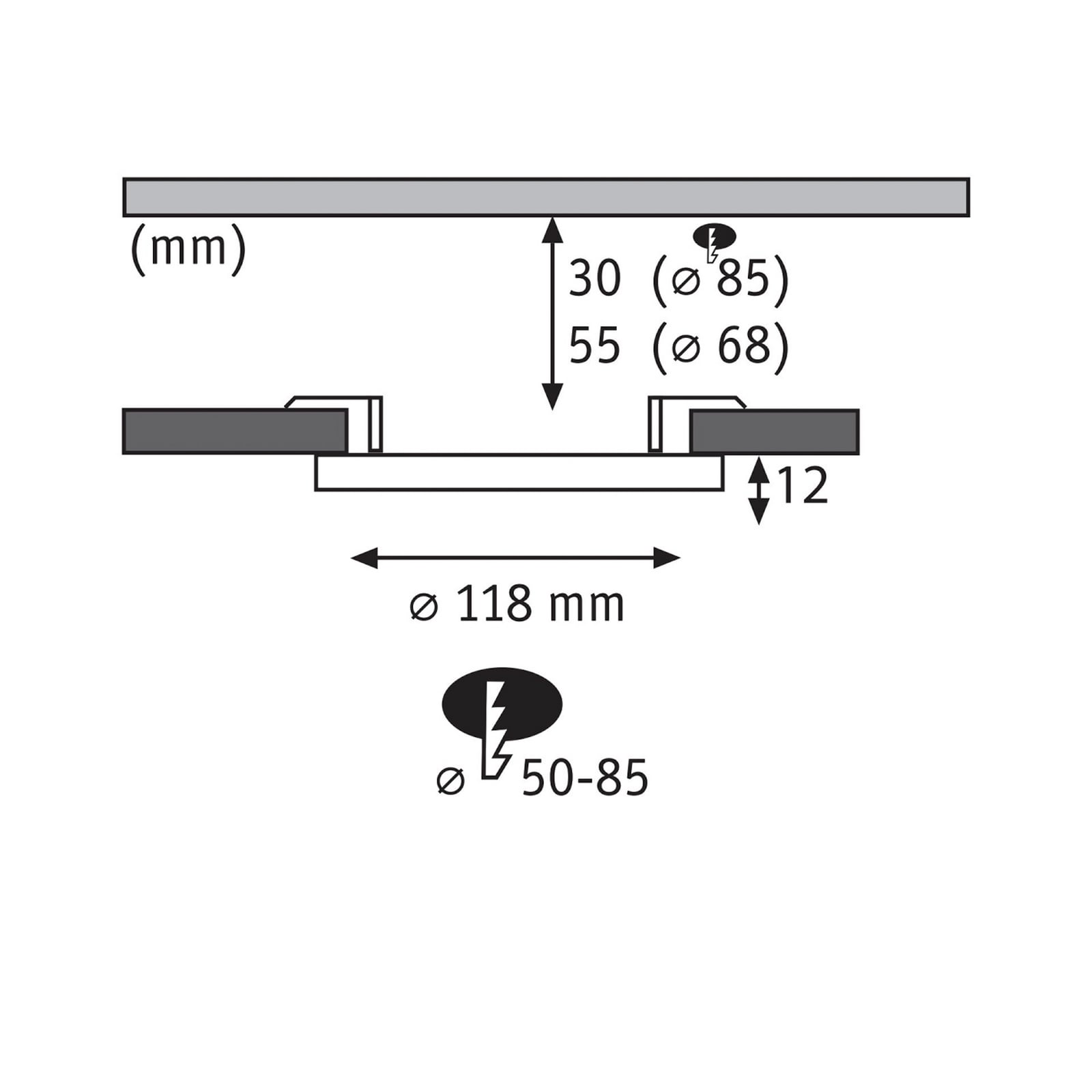 Paulmann Areo panel LED okrągły czarny 3000K Ø11,8cm Paulmann Areo panel LED okrągły czarny 3000K Ø11,8cm