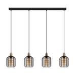 Hanglamp Chisle, zwart/amber, 4-lamps