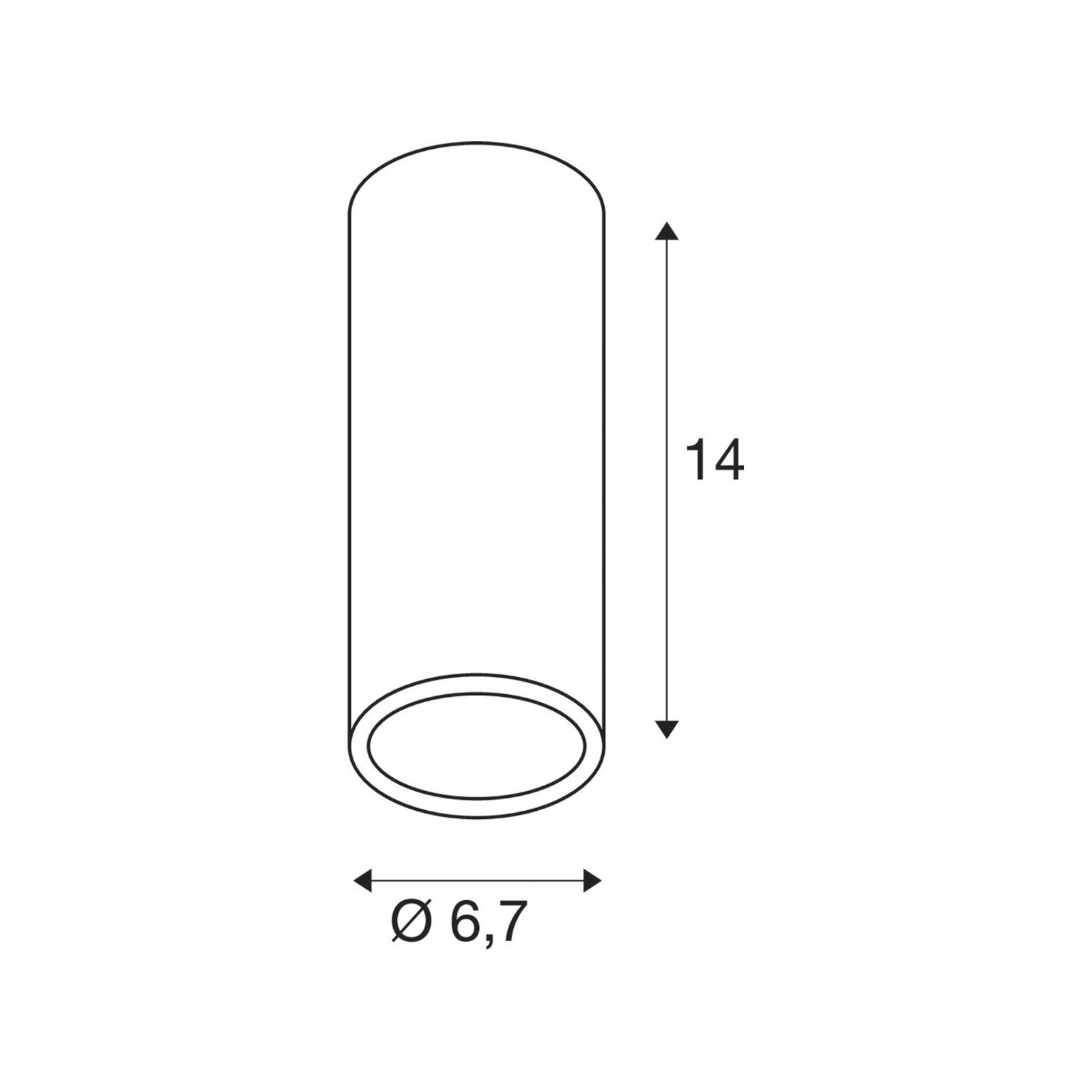 SLV Enola_B CL-1 faretto da soffitto, bianco, alluminio, Ø 6,7 cm