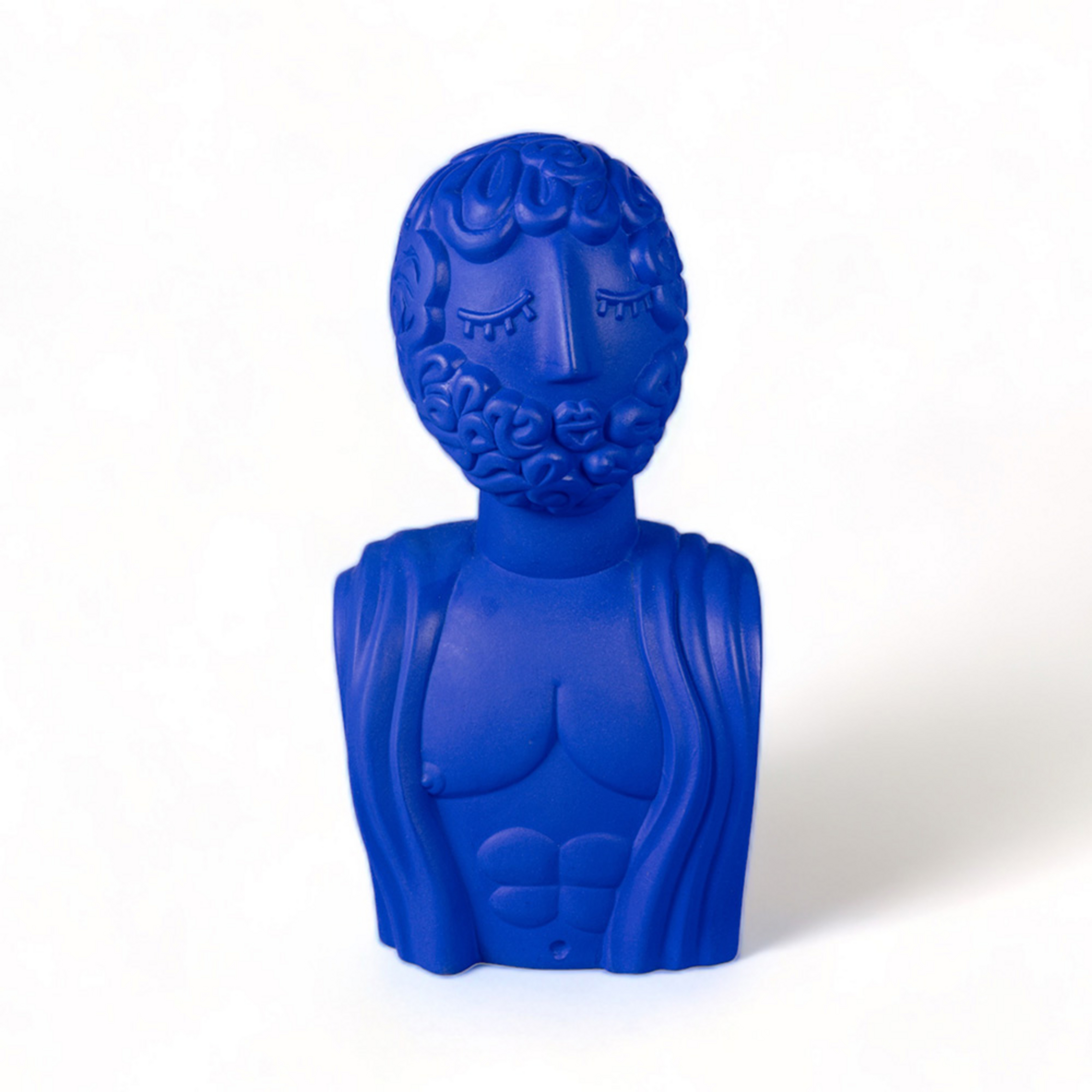 Magna Graecia Man Sculpture Terracotta Bust Blue - Seletti
