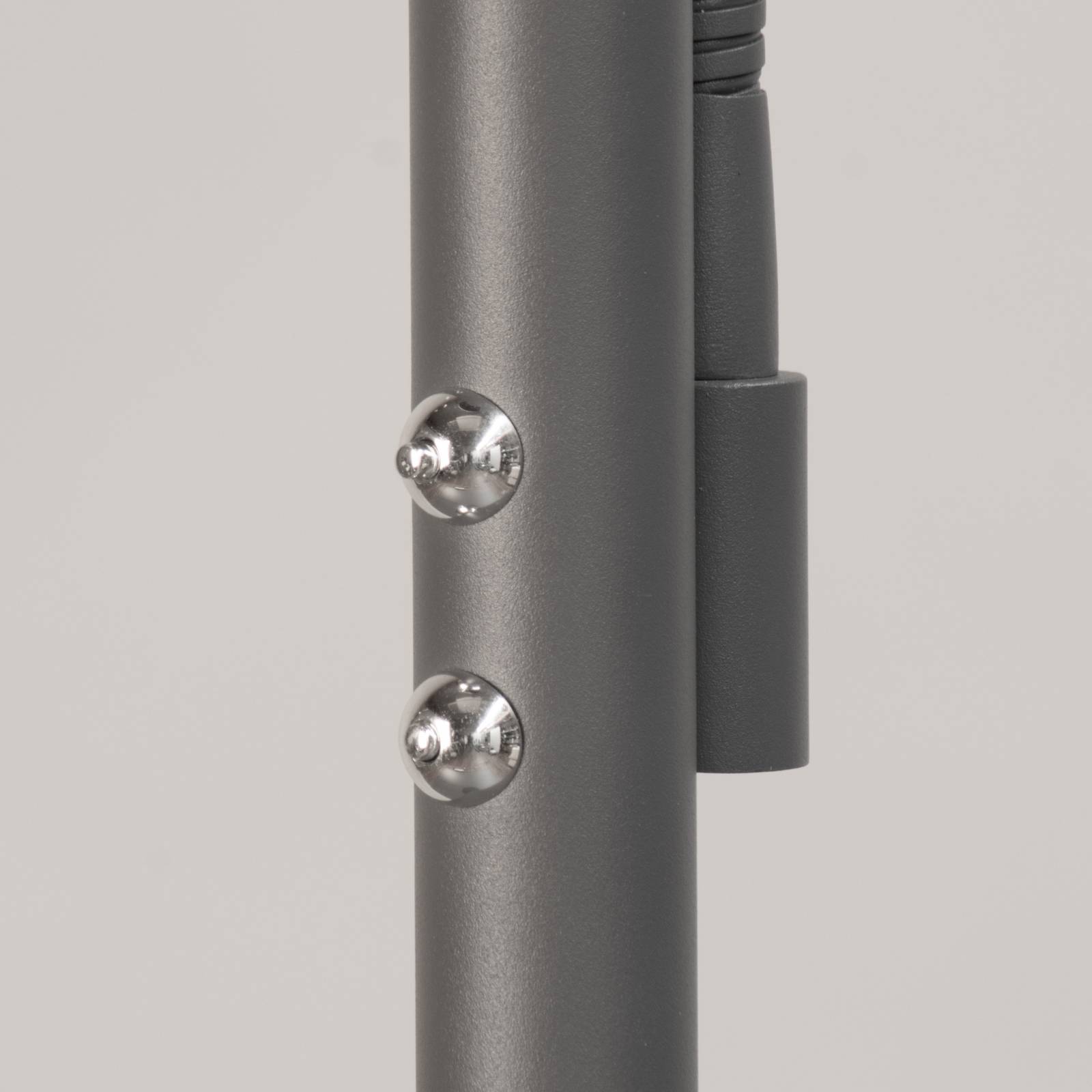 Lampa stojąca LED Dent, piaskowo-szara, 180 cm, metal, CCT, 2-punktowa.