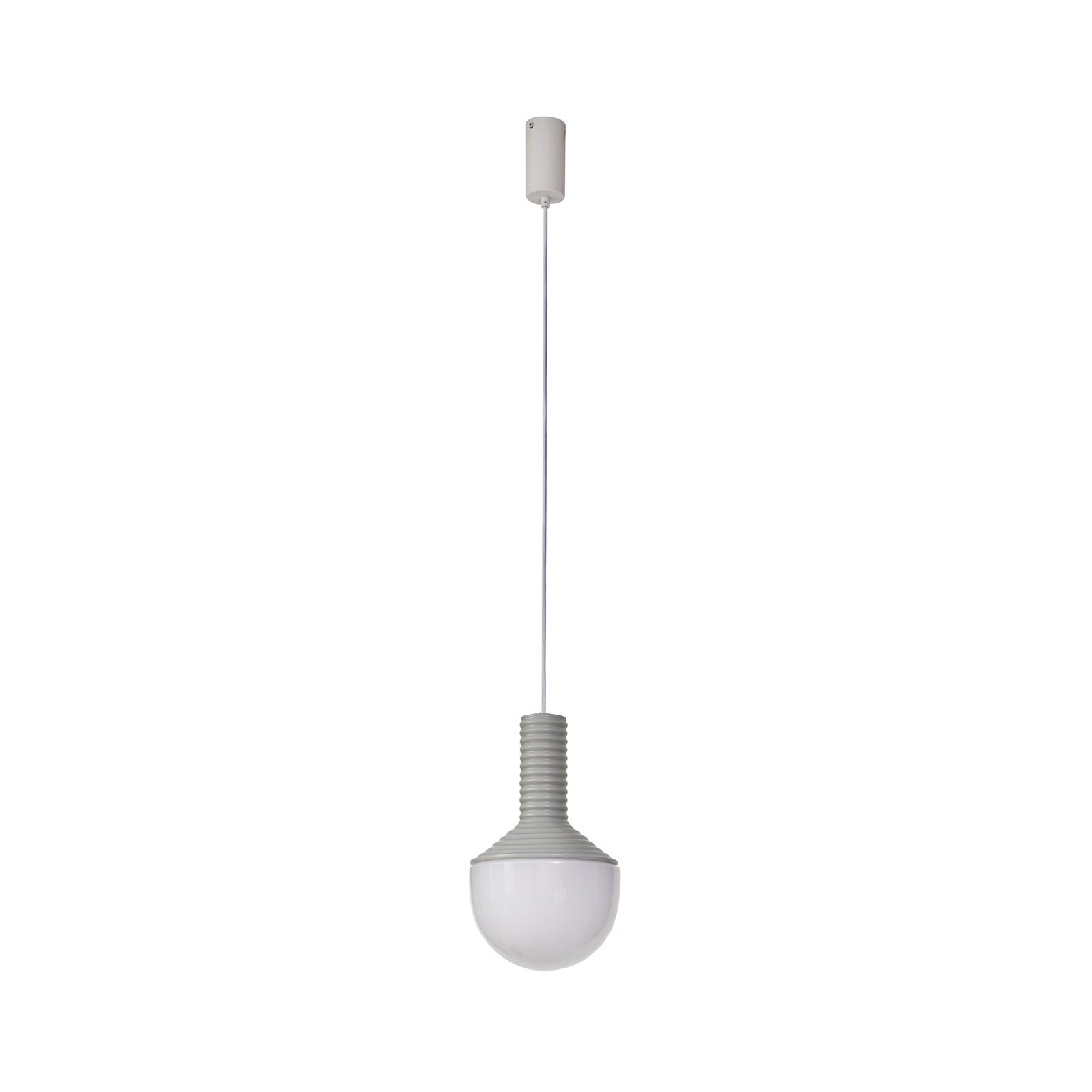 Lucande hanglamp Florine, grijs/opaal, keramiek, glas