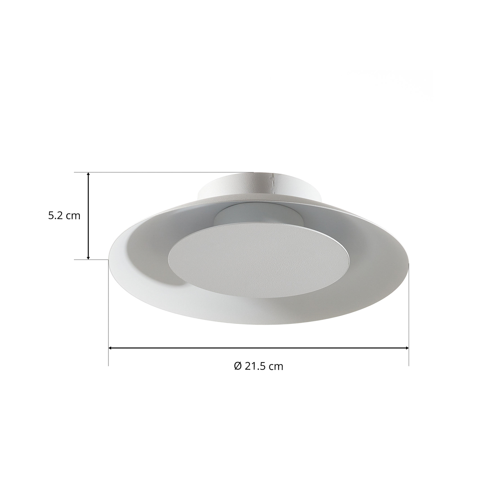 Candeeiro de teto LED Foskal em branco, Ø 21,5 cm