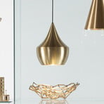 Tom Dixon LED hanging light Beat Fat, brass-coloured, Ø 24 cm