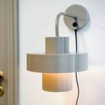 Dyberg Larsen wall lamp Stoke, grey, Ø 20 cm, metal