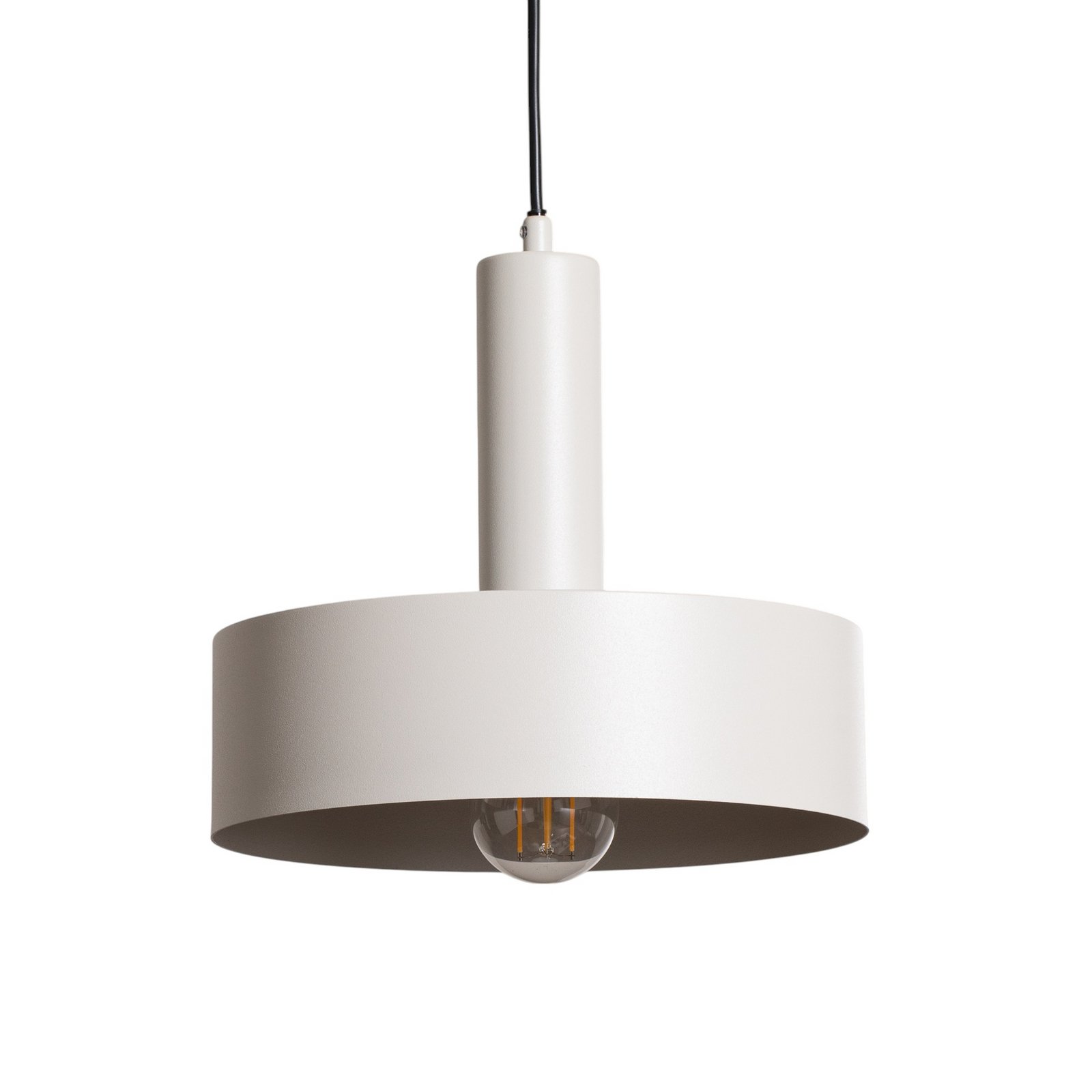 Hängeleuchte Vitrum round, taupe, zylindrisch, Ø 27 cm