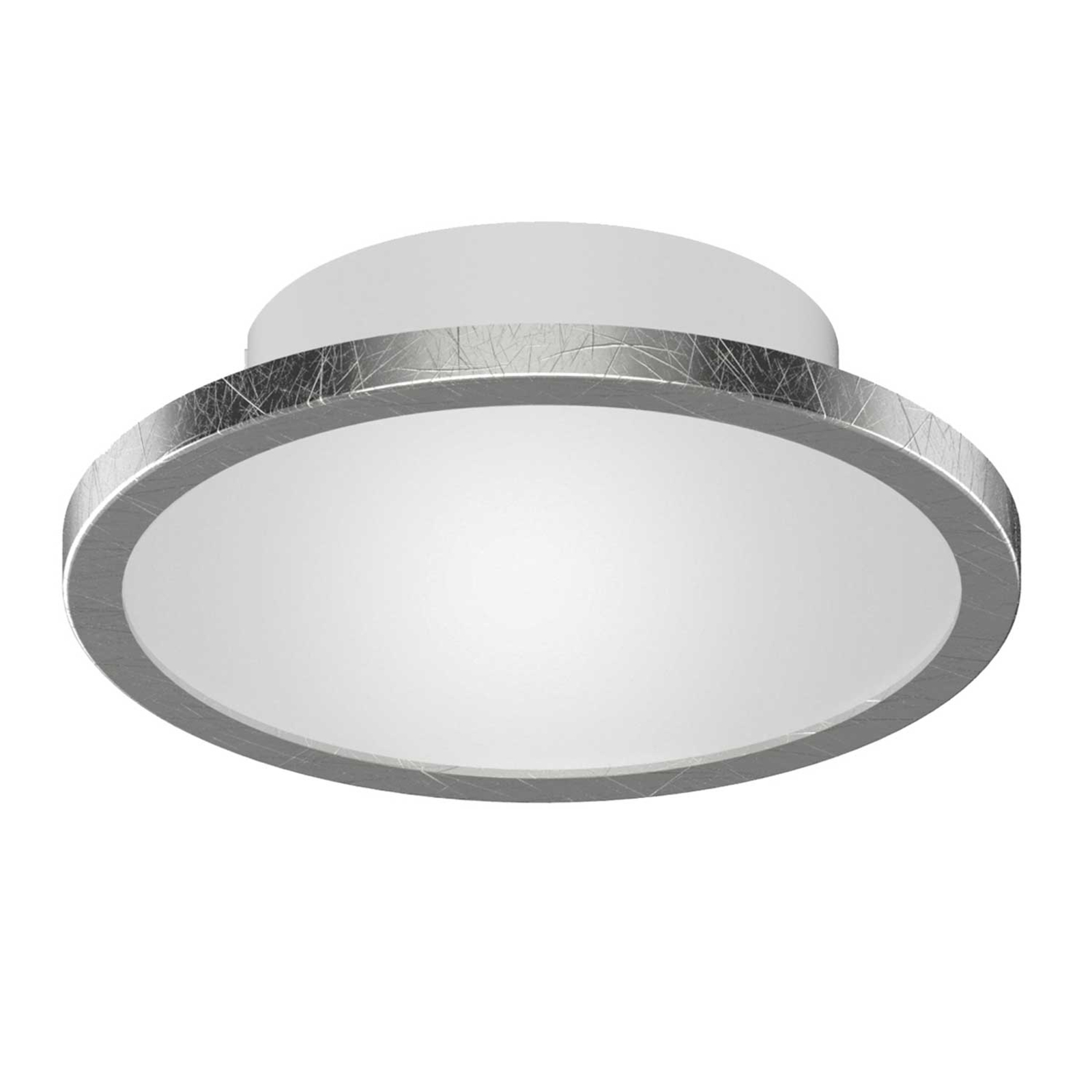 Lightme Aqua LED-loftlampe, Ø14,7cm, bladsølv