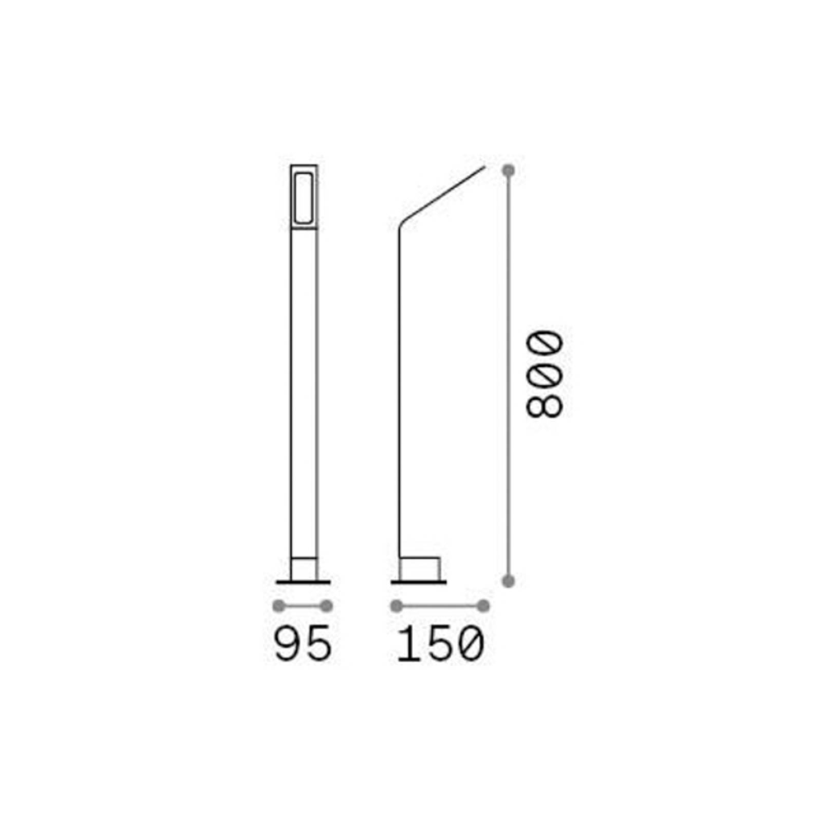 Słupek ogrodowy LED Ideal Lux czarny 4000 K wysokość 80 cm aluminium