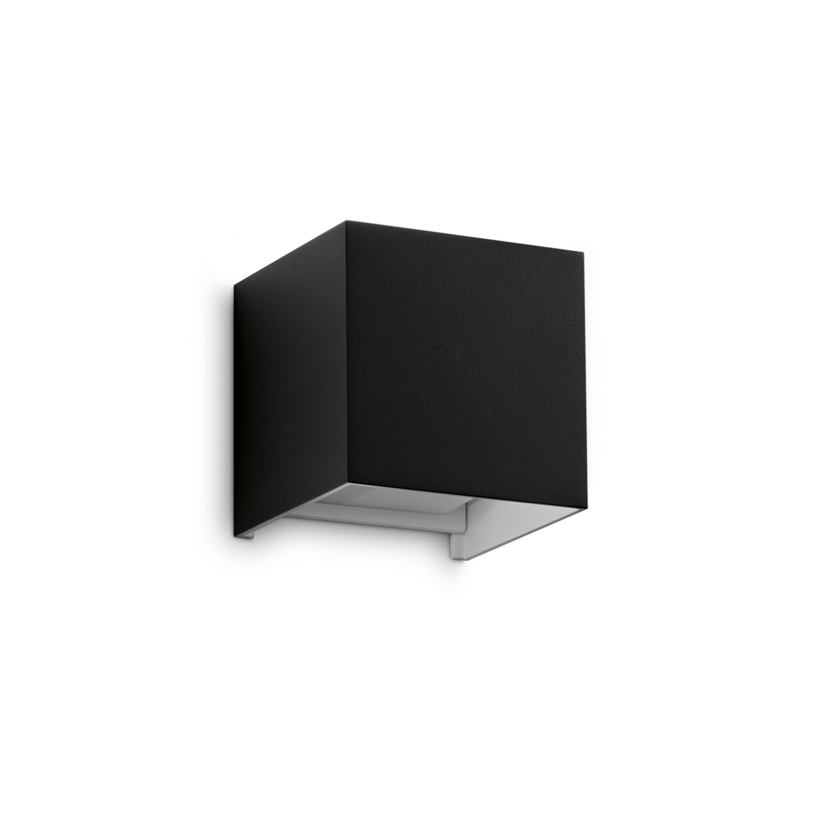 Ideal Lux Utomhusvägglampa Atom, svart, 10 cm, metall