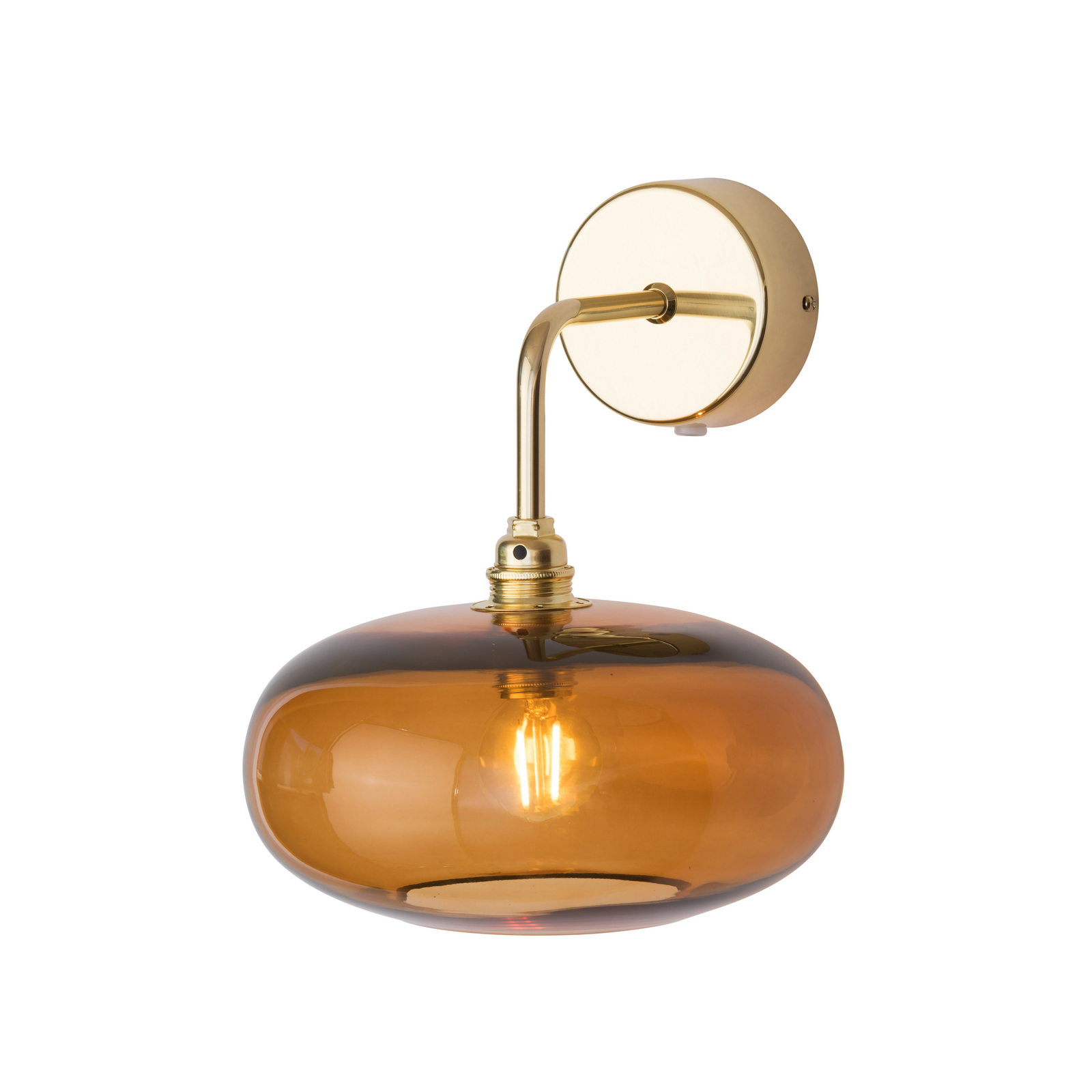 EBB & FLOW Wandleuchte HORIZON, braun, Glas, Ø 21 cm