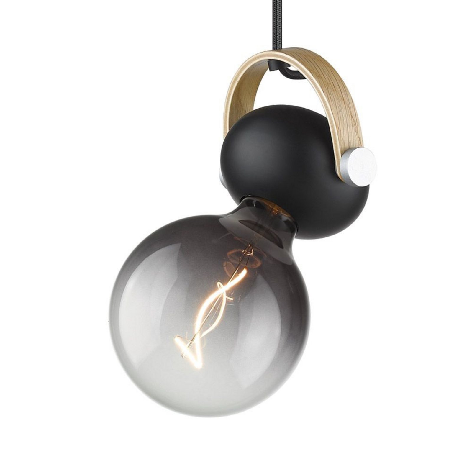 D.C Pendant Ø10 Black/Oak - Halo Design