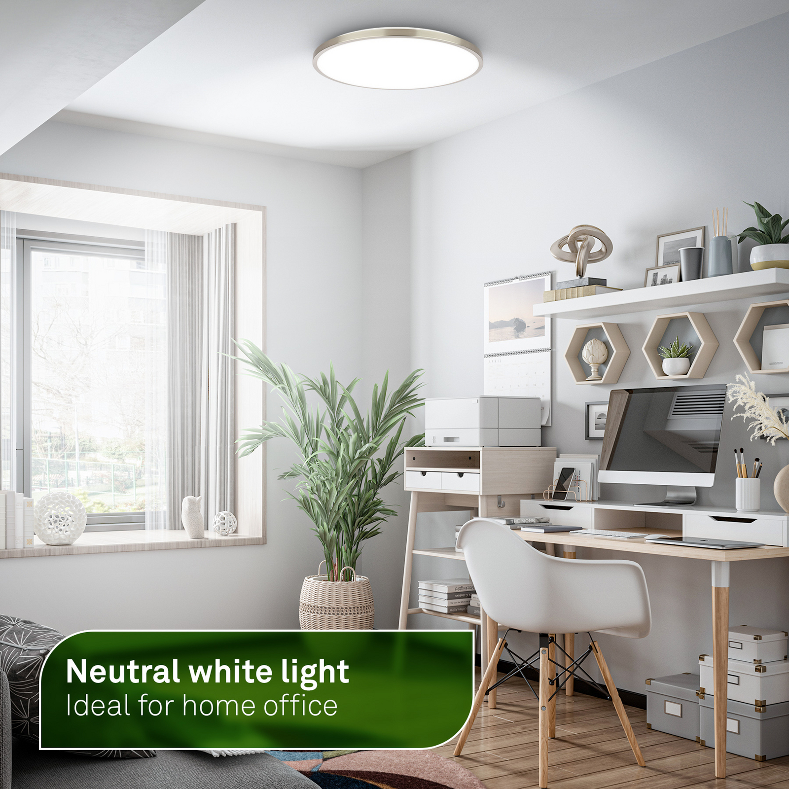 Plafonieră LED Kaida nichel mat, Ø 30 cm, EEK A, 4.000 K Plafonieră LED Kaida nichel mat, Ø 30 cm, EEK A, 4.000 K