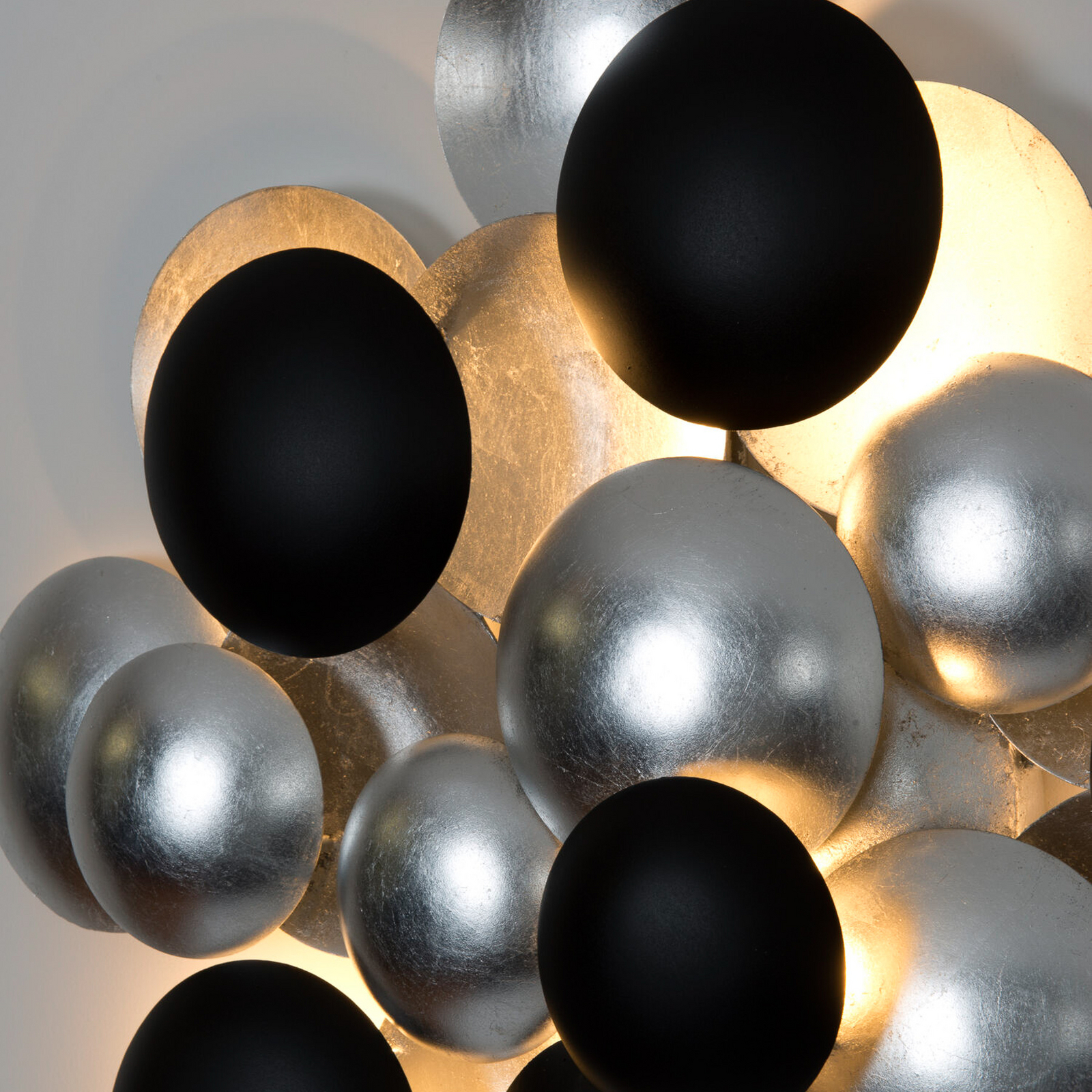 Aplique de pared LED BOLLADARIA, plateado/dorado, 56 x 55 cm, metal, atenuable