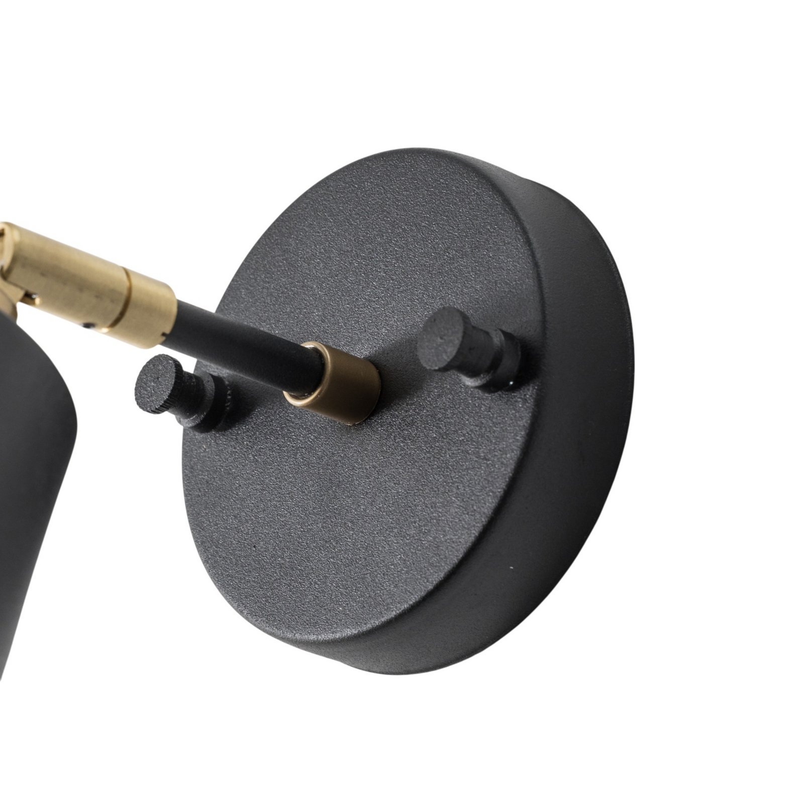 Wandlamp Evander, zwart/goud, metaal, hoogte 21 cm, E27