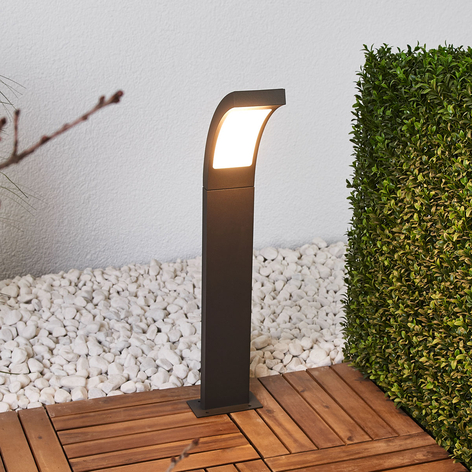 Grafitgraue LED-Pollerleuchte Juvia aus Aluminium