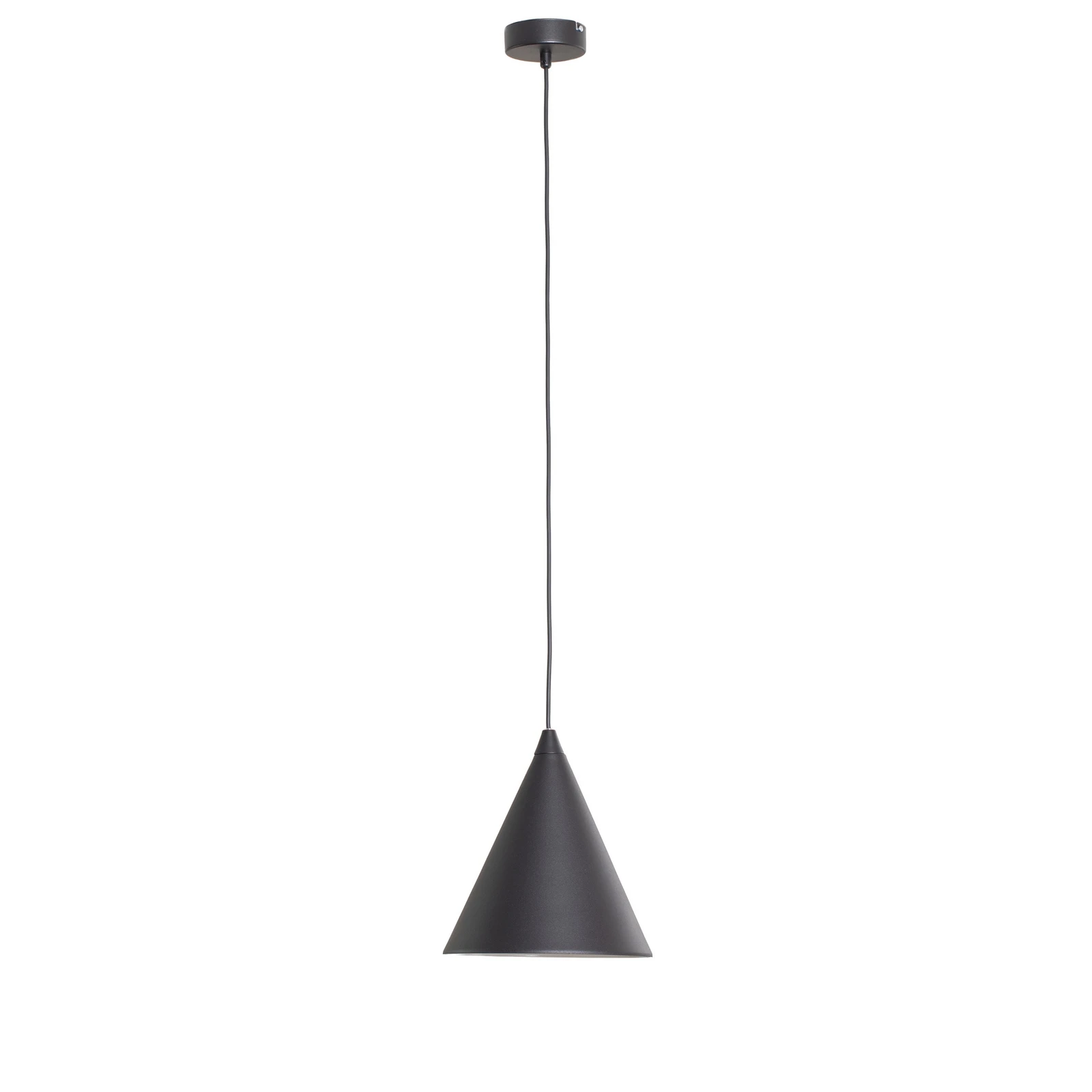 Hänglampa Form, svart, metall, Ø 24 cm, konformad, E27
