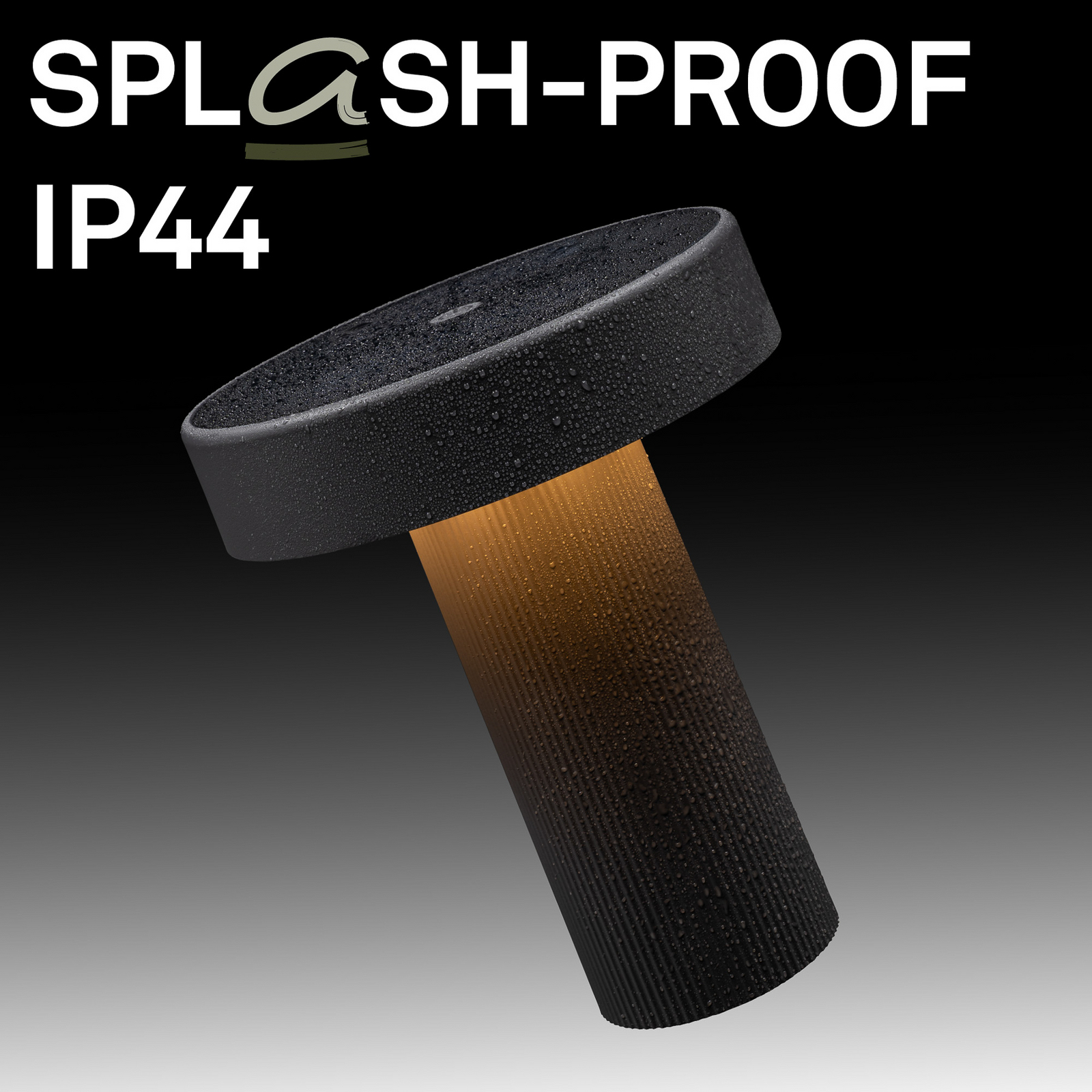 LED-batteridriven solcellsbordslampa Poga, antracit, plast, IP44