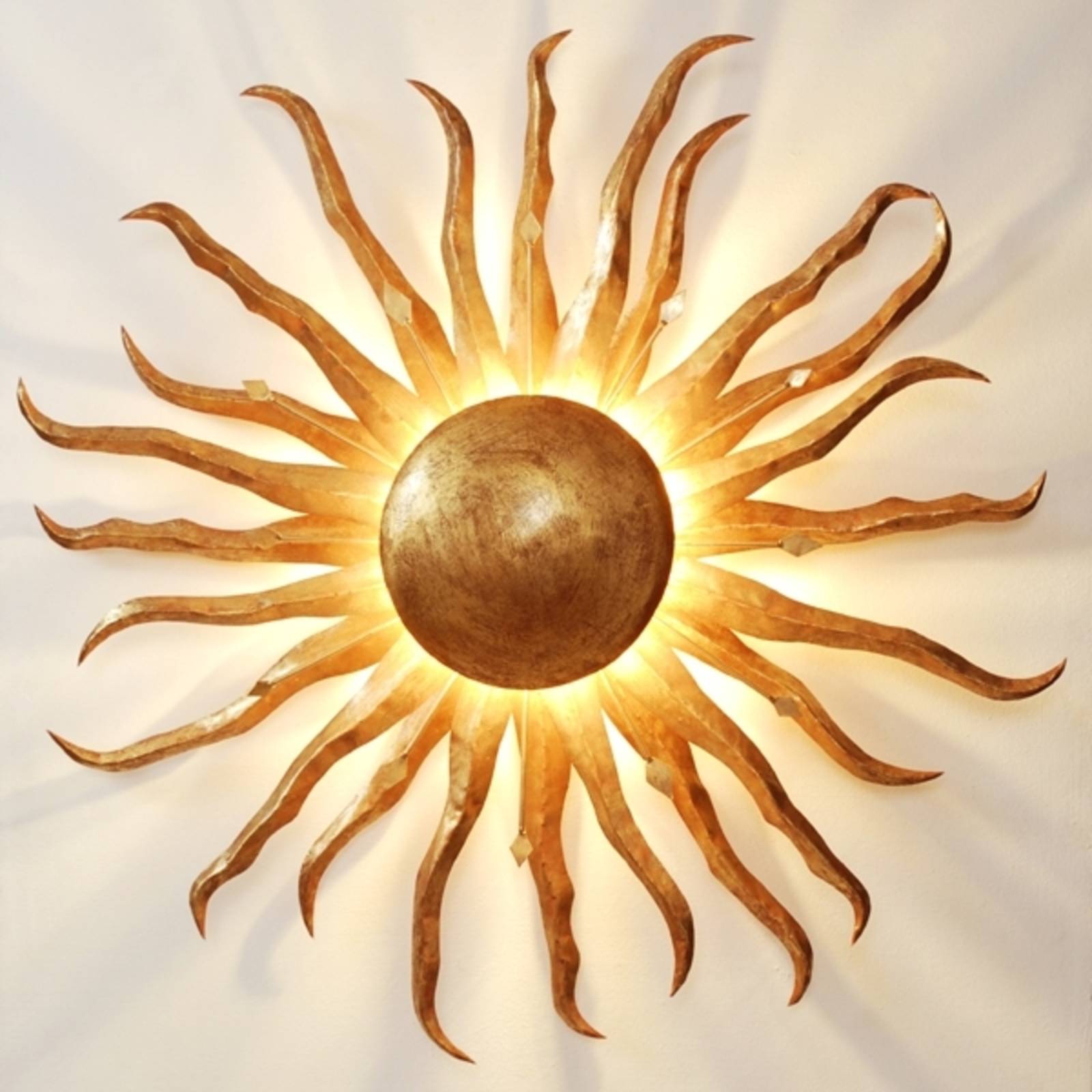 Wandleuchte Sonne Ø 100 cm gold
