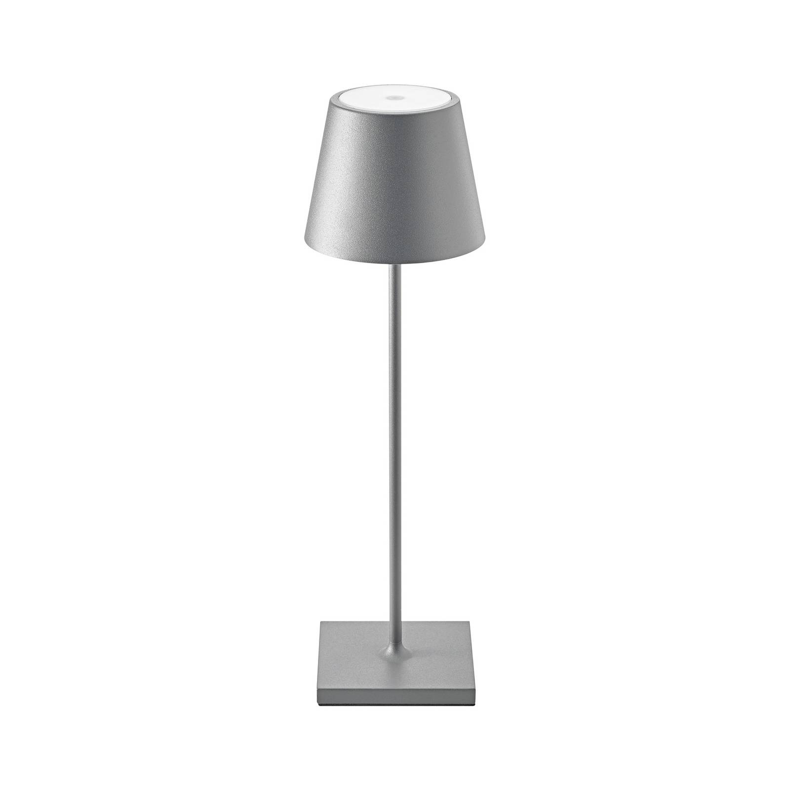 LED-Akkutischlampe Nuindie, USB-C, graphit, IP54, dimmbar