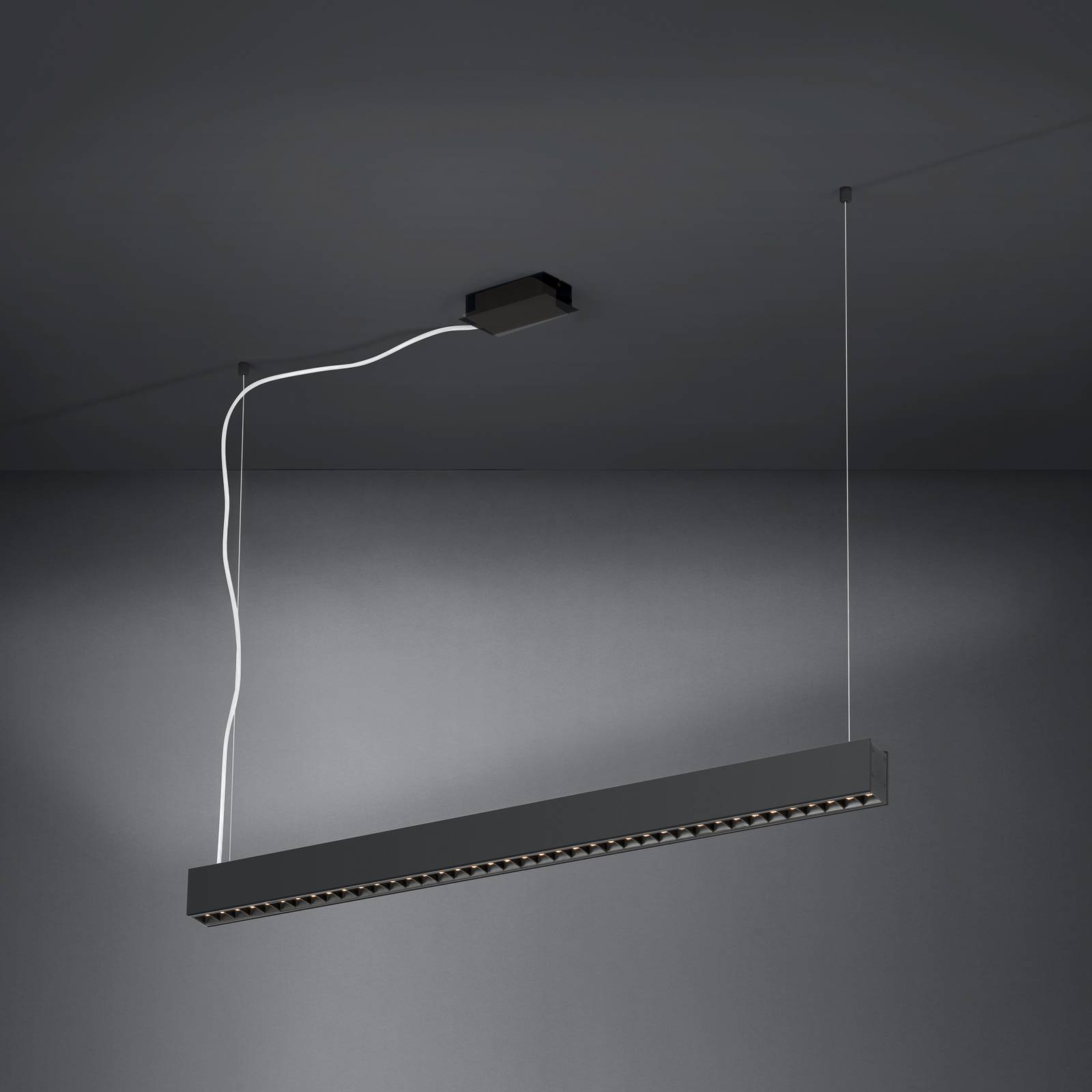 Suspension LED Stars of Light Termini, noire, 107 cm, métal