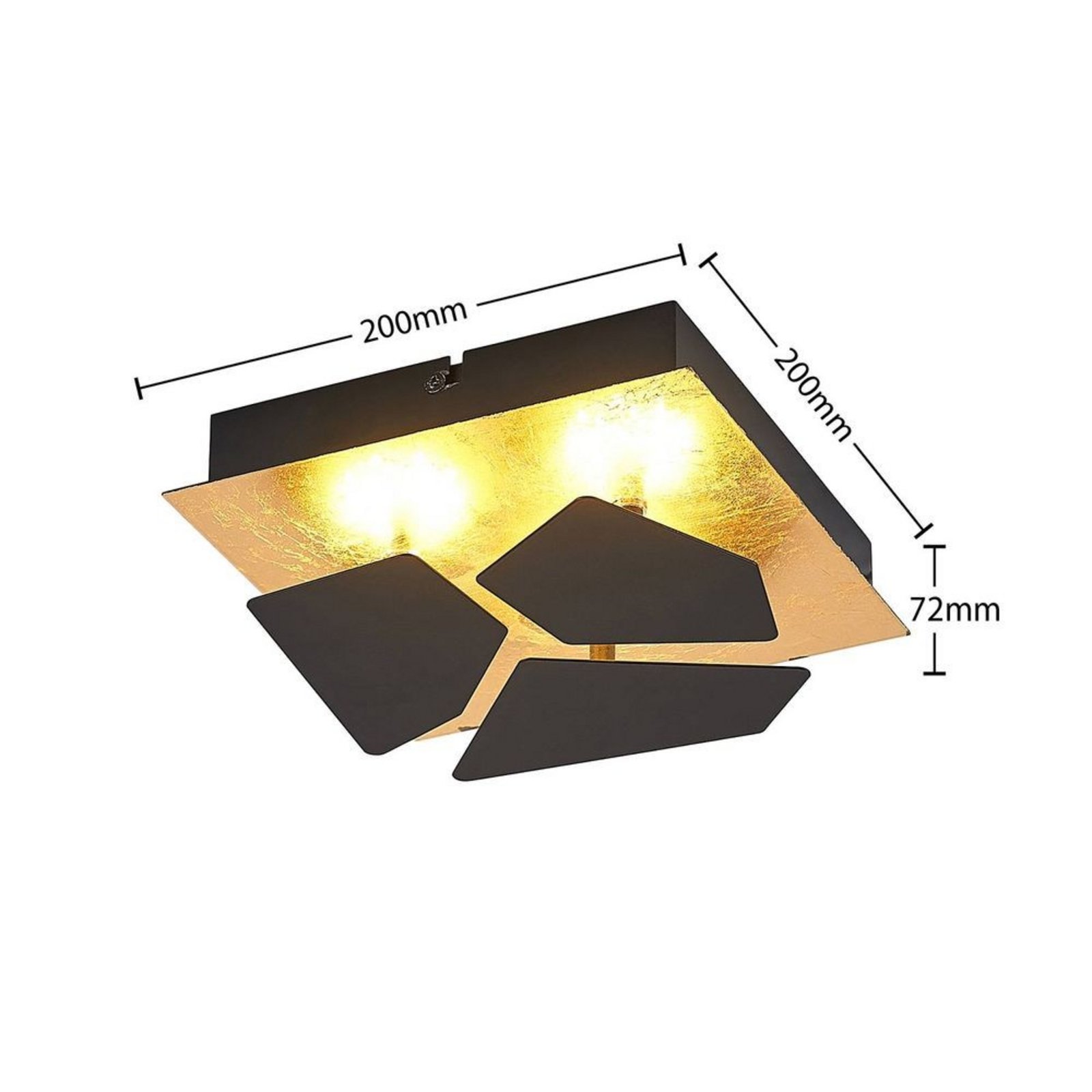 Sorea LED Plafonieră Black/Gold - Lindby